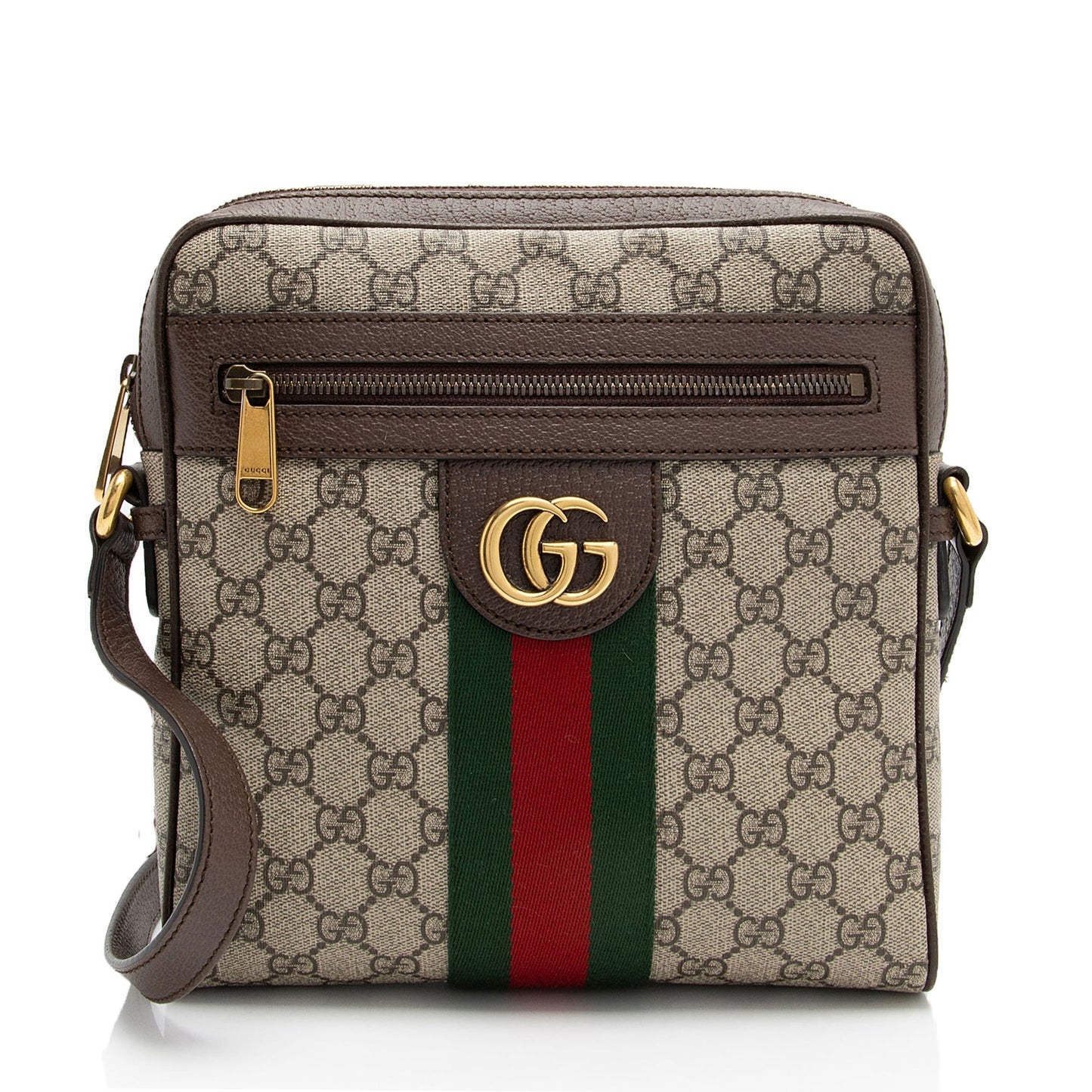 Gucci GG Supreme Ophidia Messenger SHF-KF80n2 Leather Canvas Nylon Brown Shoulder Bag