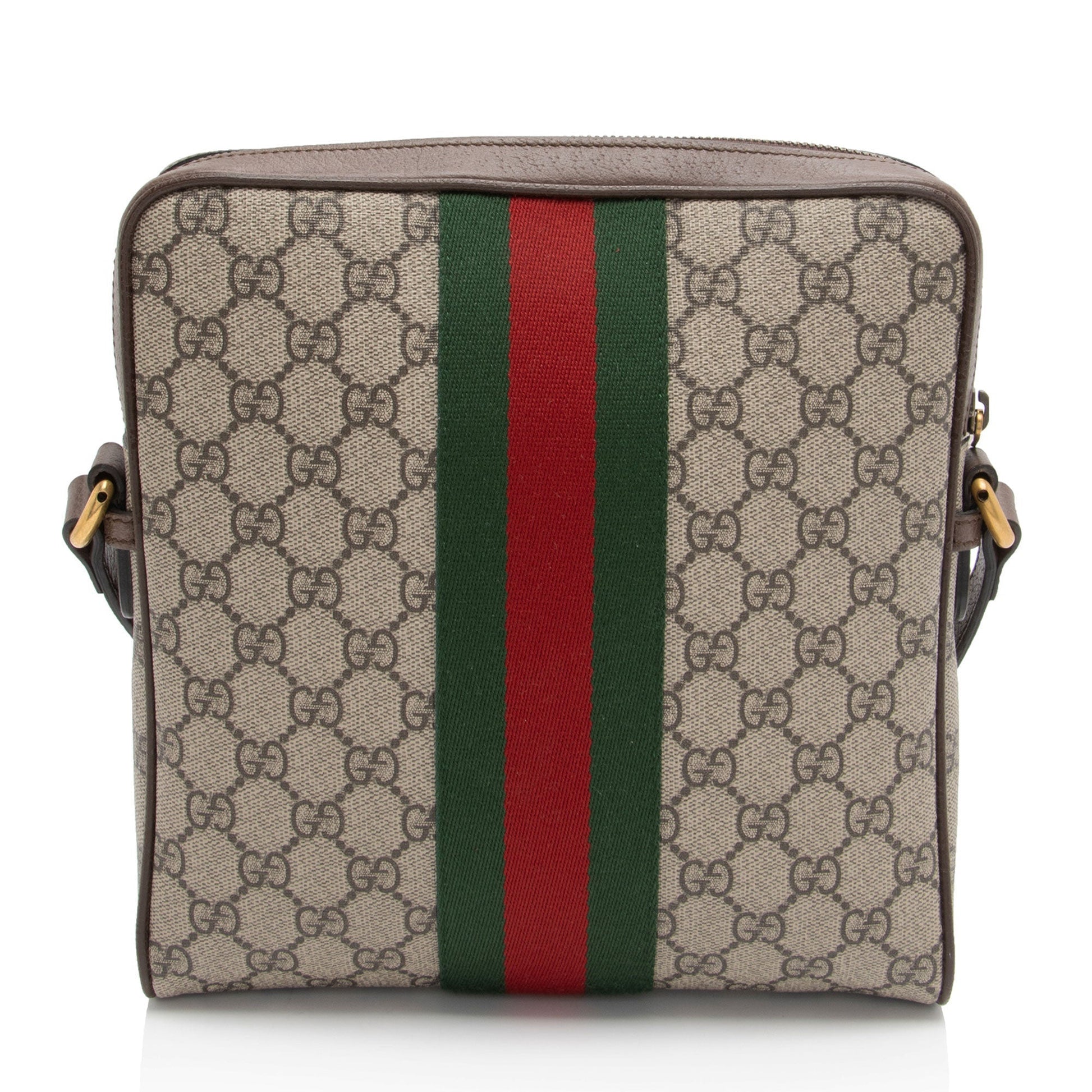 Gucci GG Supreme Ophidia Messenger SHF-GA9nnM Leather Canvas Nylon Brown Shoulder Bag
