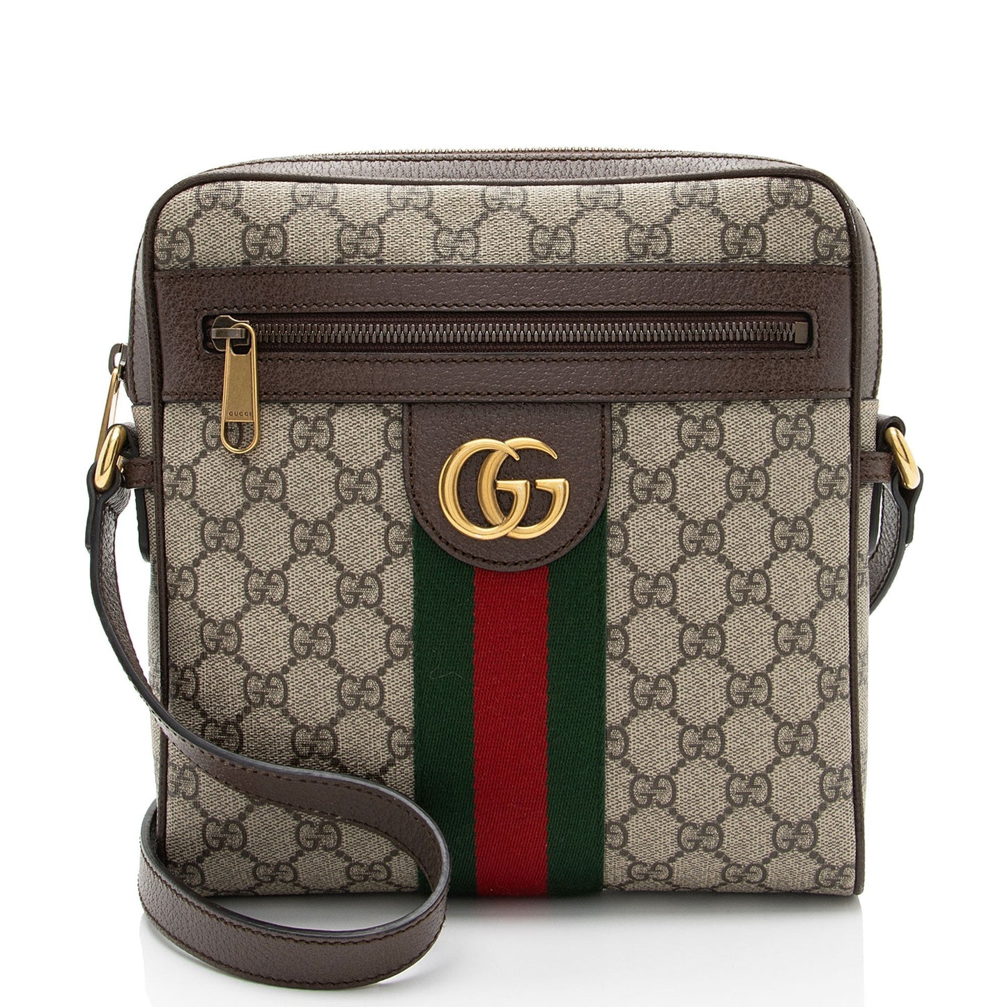 Gucci GG Supreme Ophidia Messenger SHF-jEUPsL Leather Canvas Nylon Brown Shoulder Bag