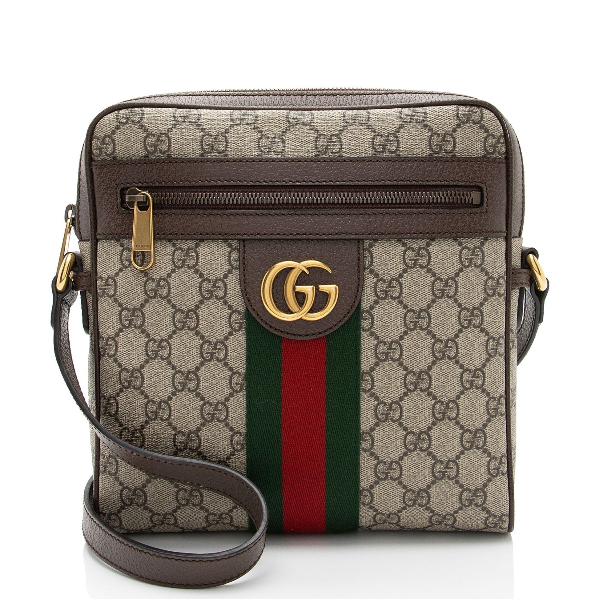 Gucci GG Supreme Ophidia Messenger SHF-jEUPsL Leather Canvas Nylon Brown Shoulder Bag