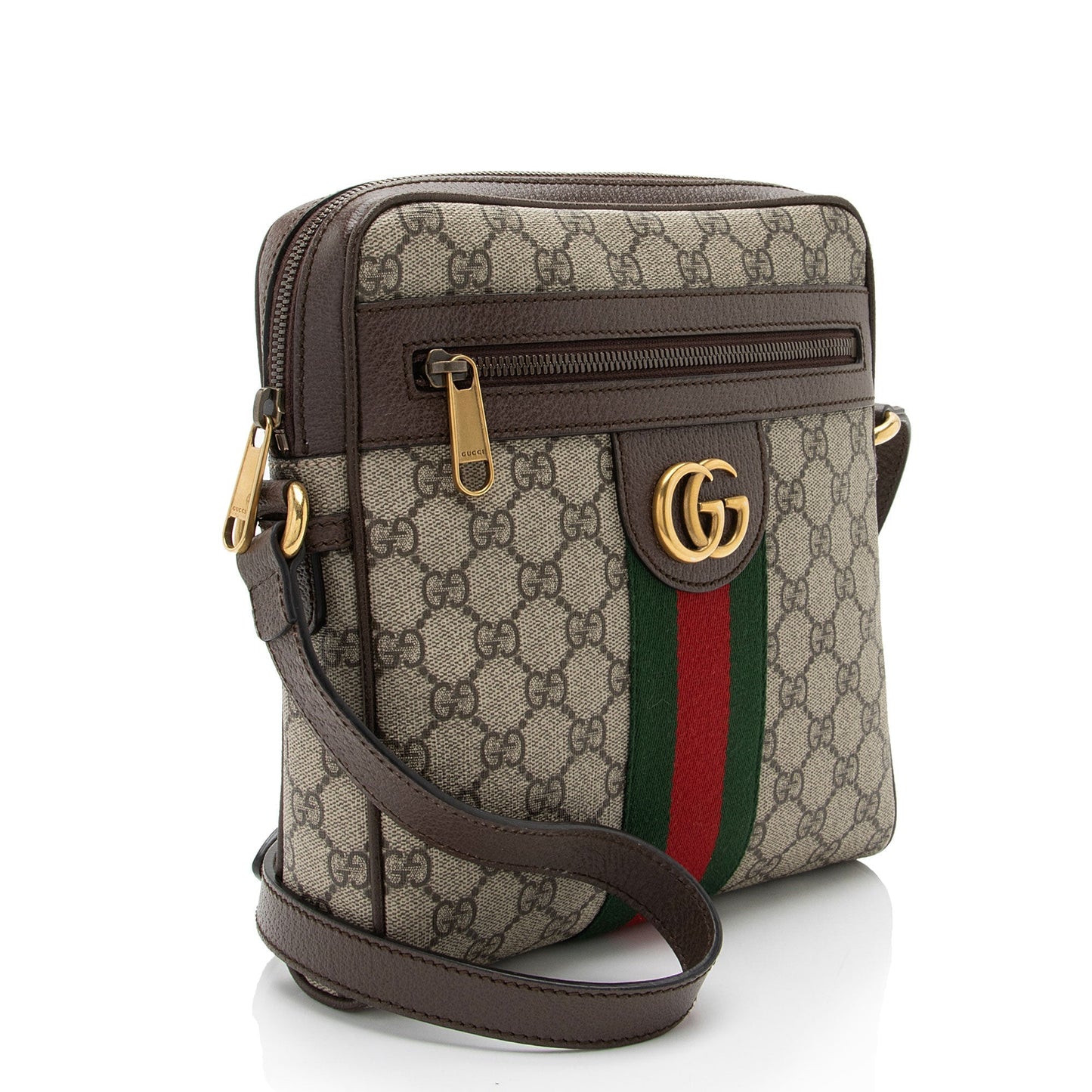 Gucci GG Supreme Ophidia Messenger SHF-jEUPsL Leather Canvas Nylon Brown Shoulder Bag