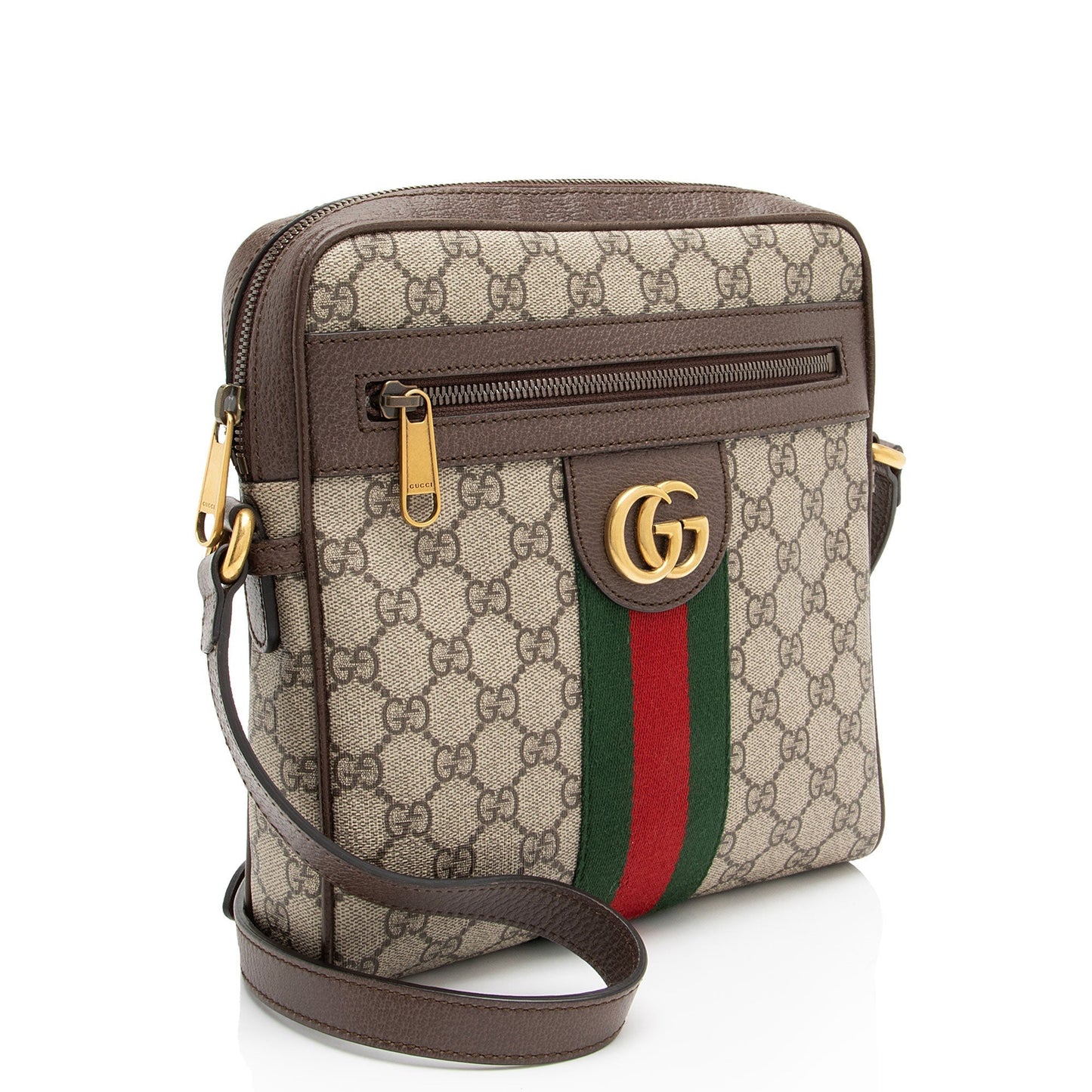 Gucci GG Supreme Ophidia Messenger Leather Canvas Nylon Beige Shoulder Bag Messenger 1