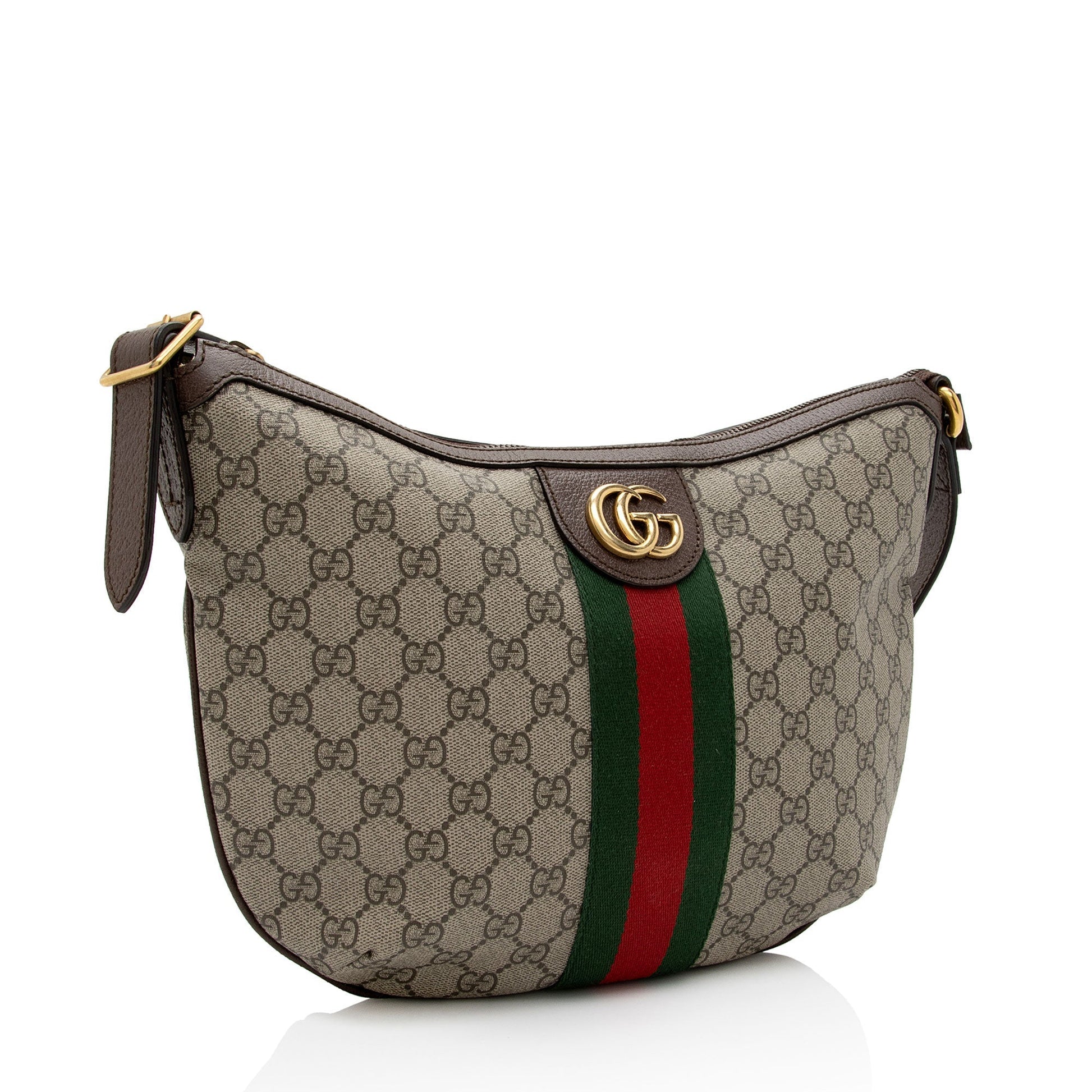 Gucci GG Supreme Ophidia SHF-P4wRsg Leather Canvas Nylon Brown Crossbody Bag