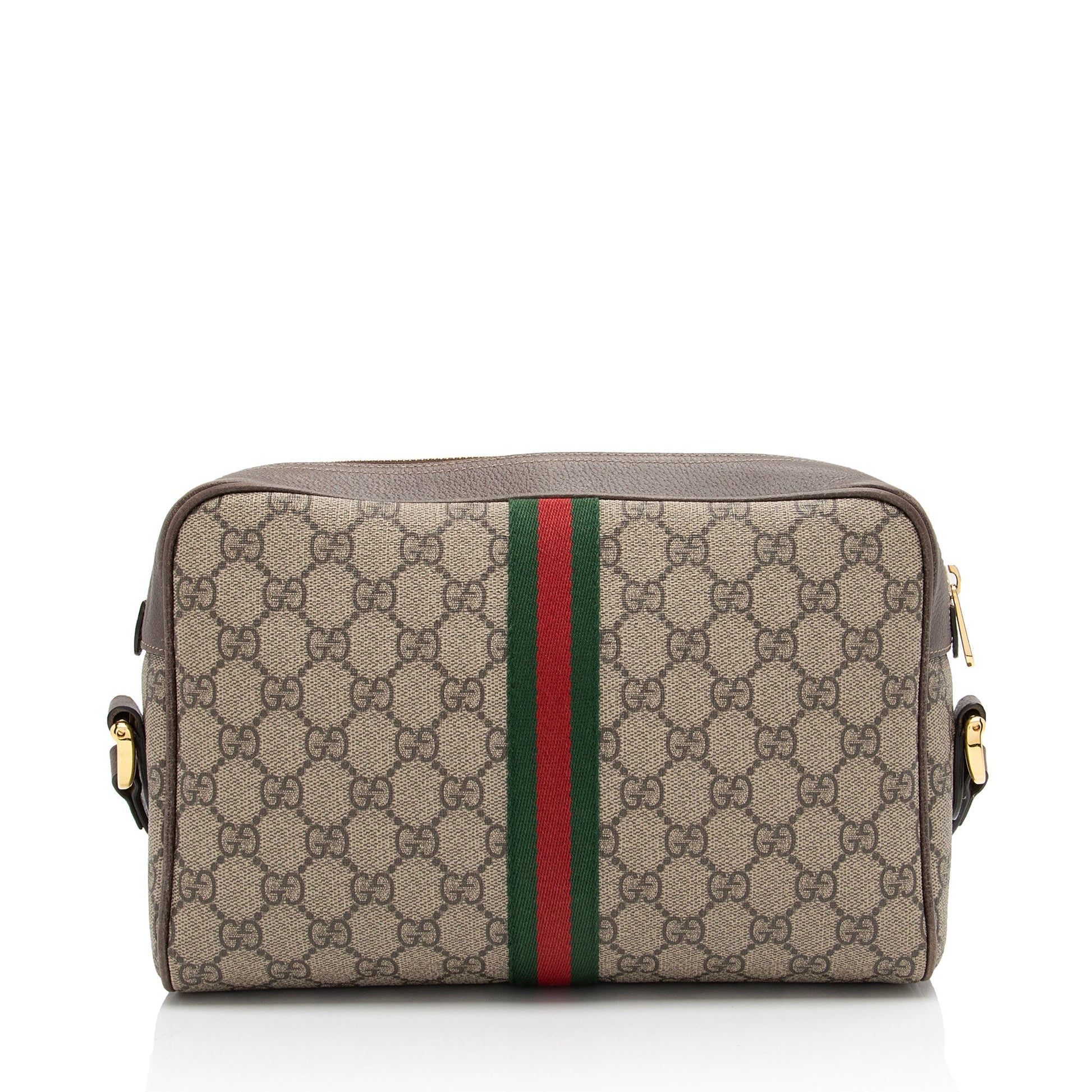 Gucci GG Supreme Ophidia Camera SHF-xmbR0h Leather Canvas Nylon Brown Shoulder Bag