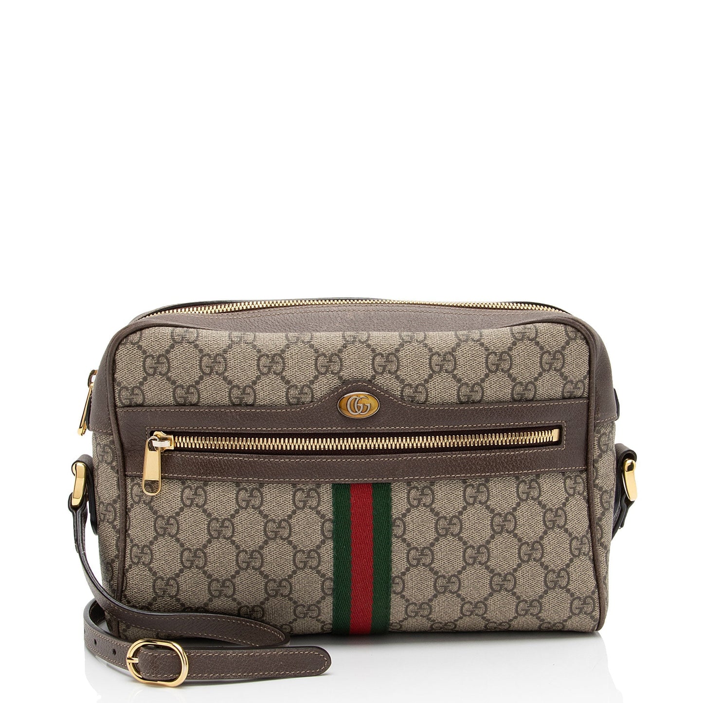 Gucci GG Supreme Ophidia Camera SHF-xmbR0h Leather Canvas Nylon Brown Shoulder Bag