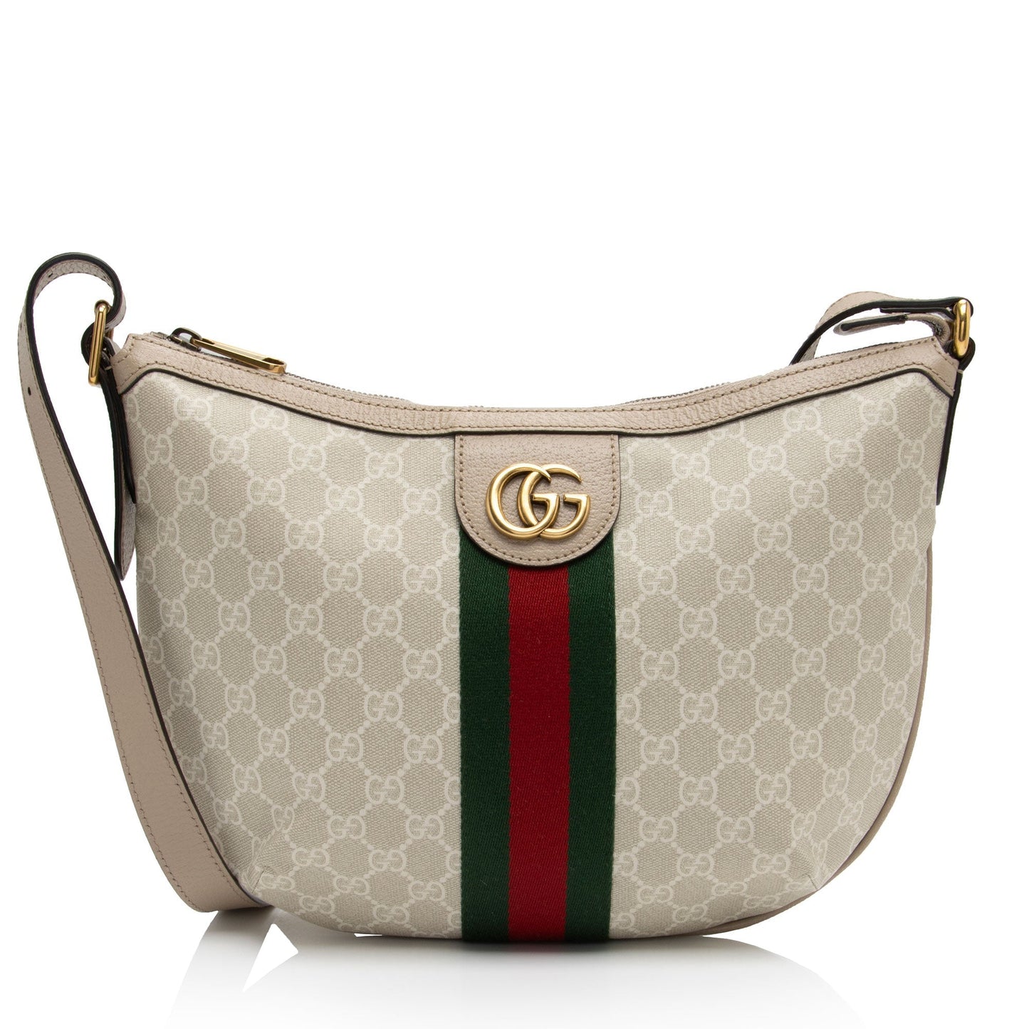 Gucci GG Supreme Ophidia SHF-qaytNf Leather Canvas Nylon White Crossbody Bag