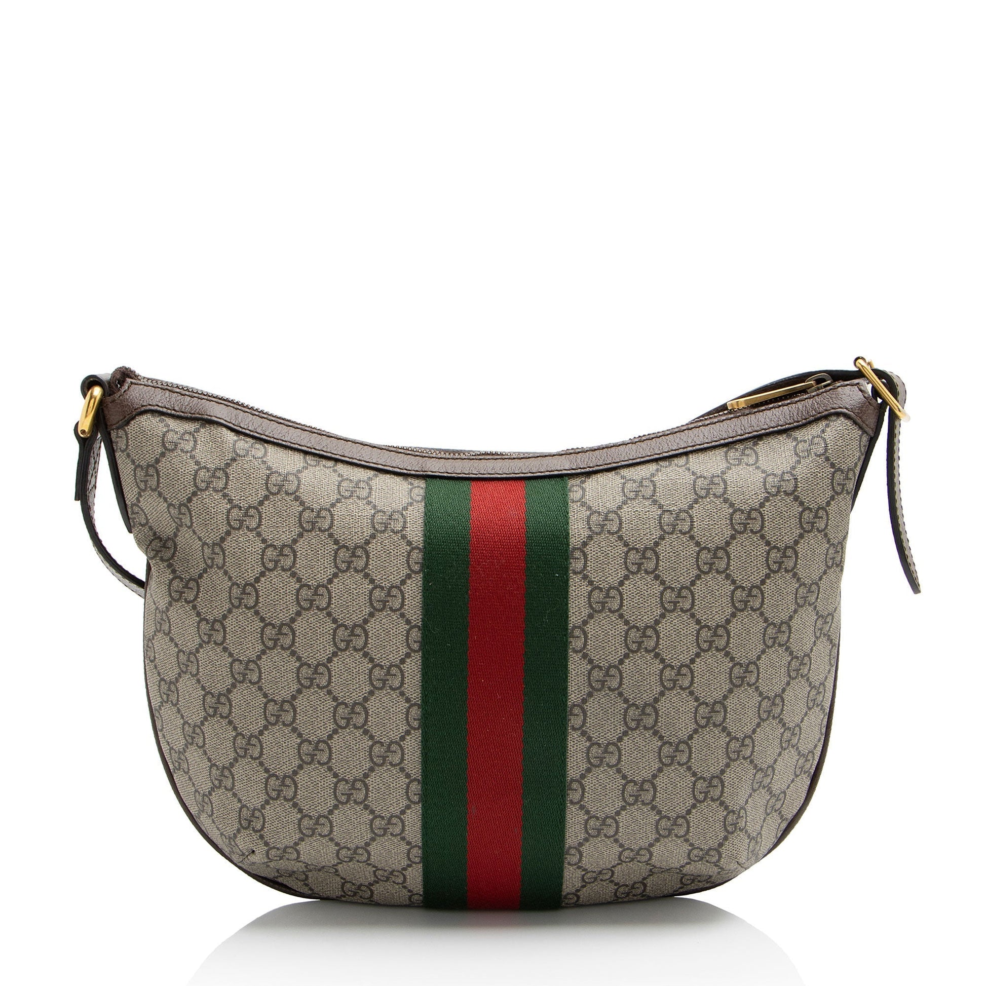 Gucci GG Supreme Ophidia SHF-RRso8K Leather Canvas Nylon Brown Shoulder Bag