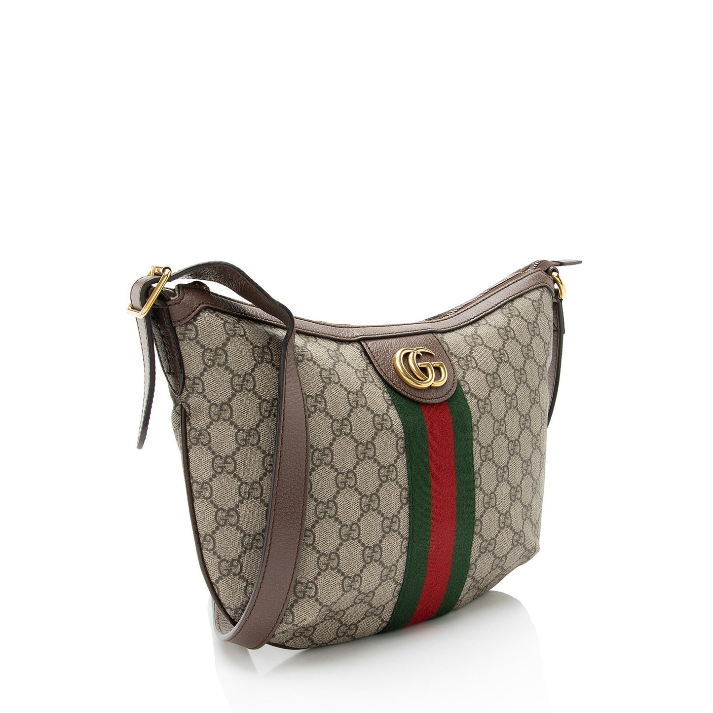 Gucci GG Supreme Ophidia Leather Canvas Nylon Brown Shoulder Bag