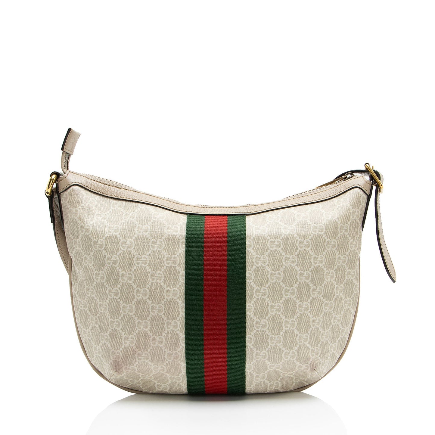 Gucci GG Supreme Ophidia Leather Canvas Nylon Beige Shoulder Bag