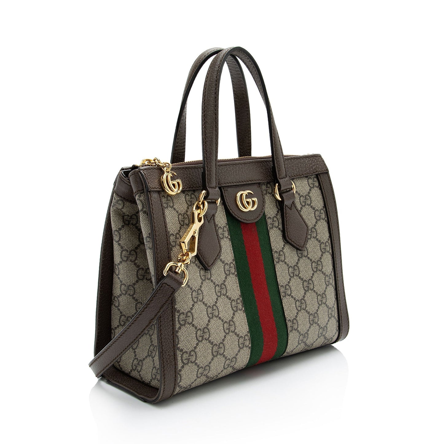 Gucci GG Supreme Ophidia SHF-ZPa4E9 Leather Canvas Nylon Brown Tote Bag