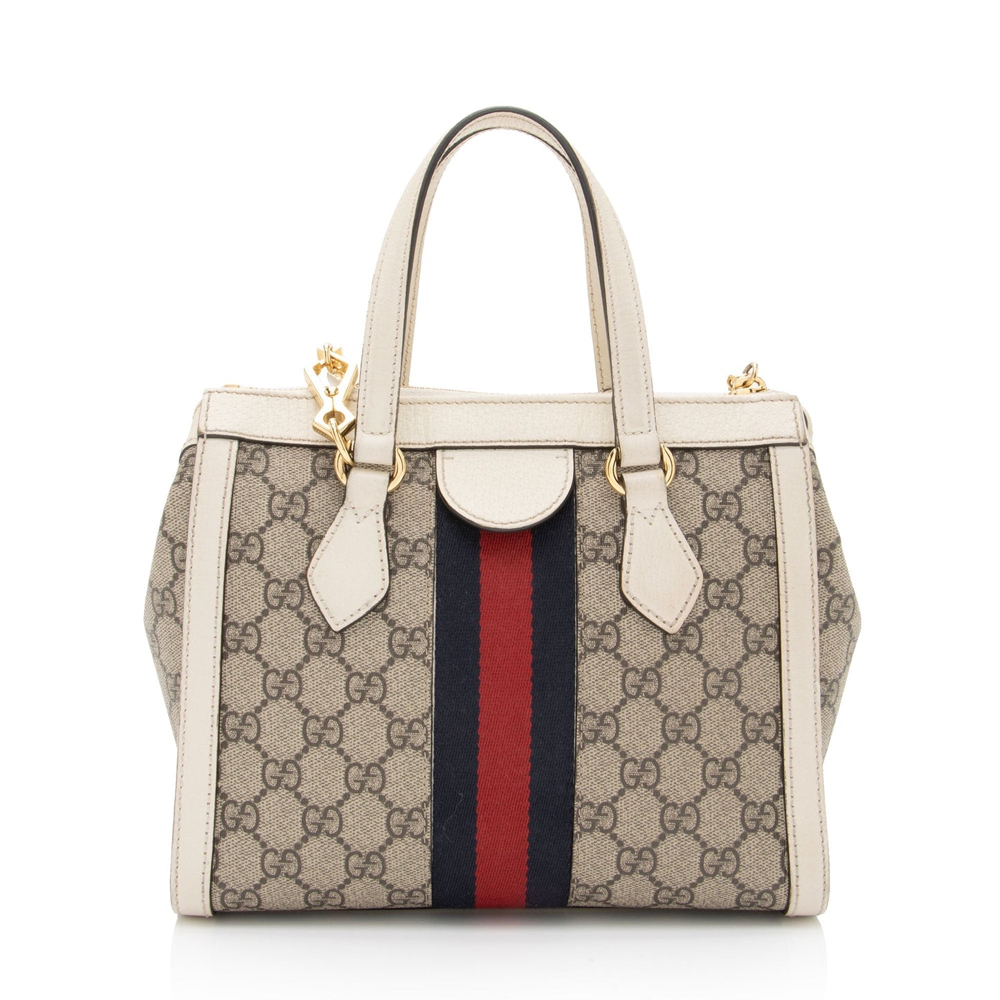 Gucci GG Supreme Ophidia SHF-LZv4Fb Leather Canvas Nylon White Tote Bag