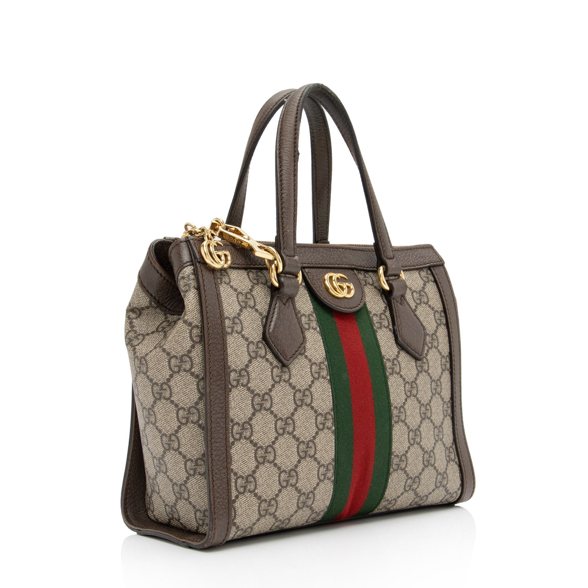 Gucci GG Supreme Ophidia SHF-E4DGh8 Leather Canvas Nylon Beige Tote Bag