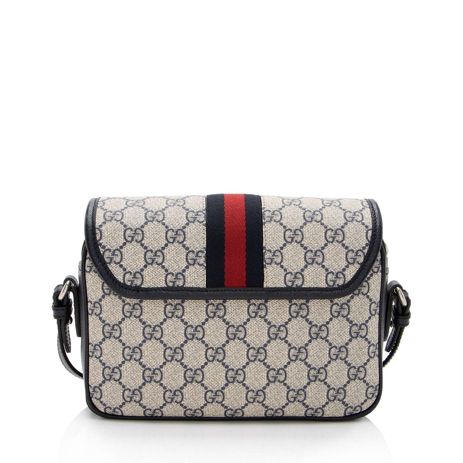 Gucci GG Supreme Ophidia Studded Web Leather Canvas Nylon Beige Shoulder Bag Shf Ken4Qy
