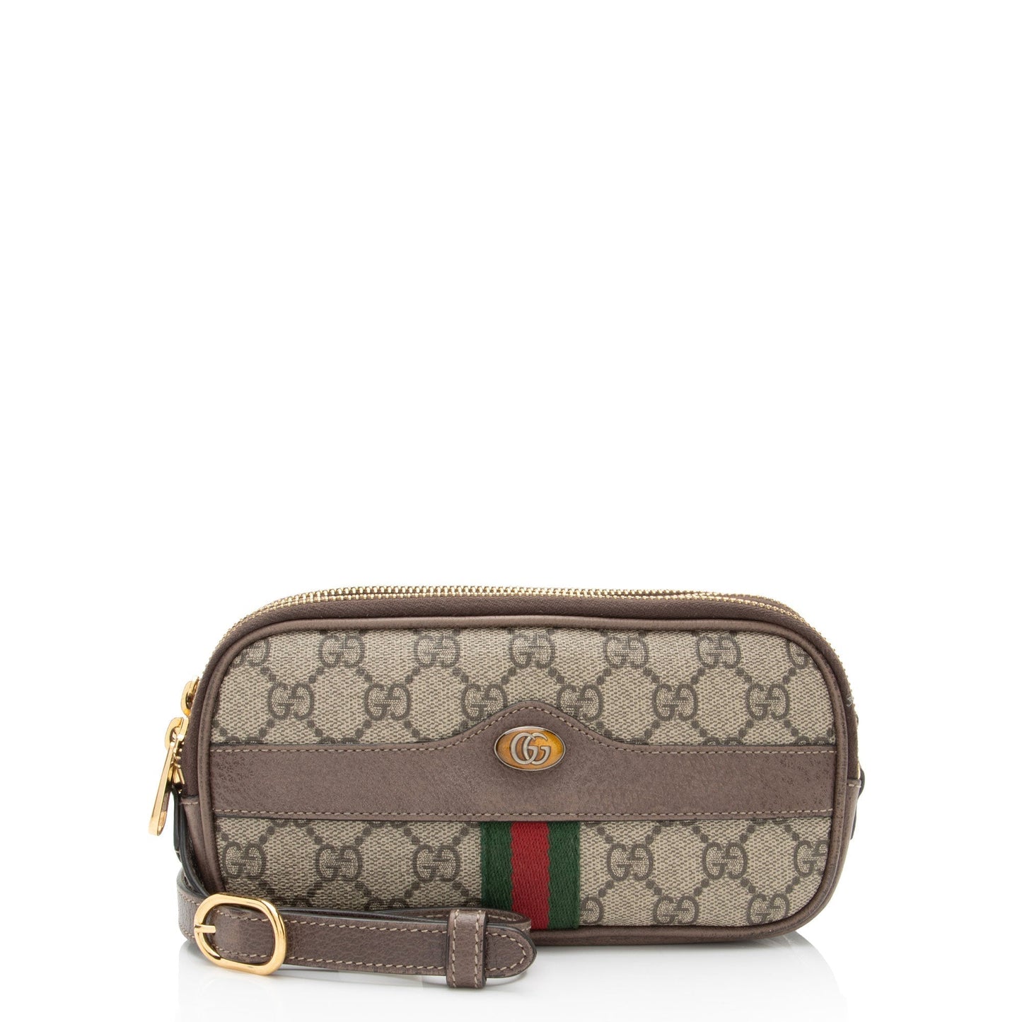 Gucci GG Supreme Ophidia Triple Zip Leather Canvas Nylon Brown Crossbody Bag Shf Hpxcwf