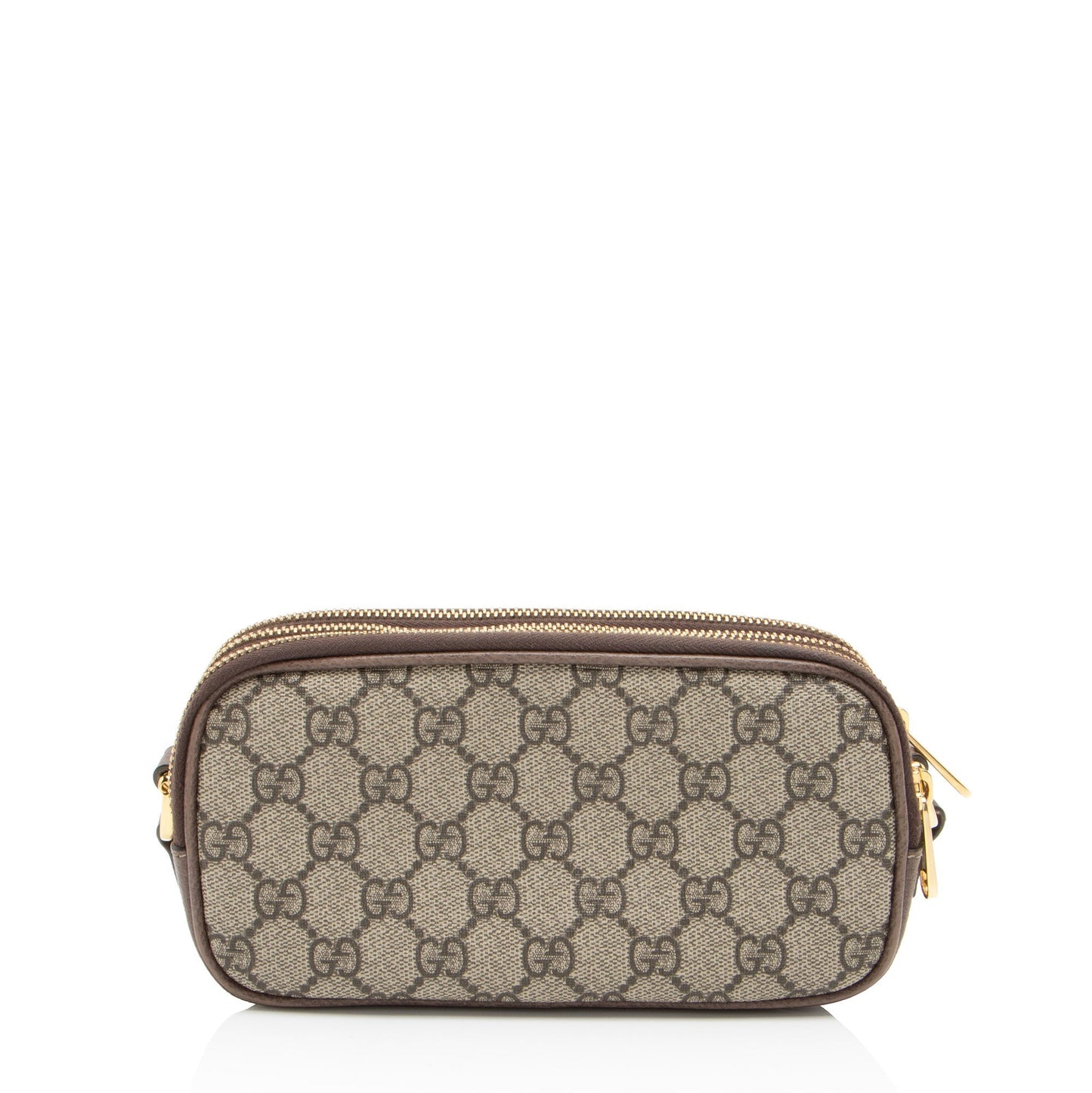 Gucci GG Supreme Ophidia Triple Zip Leather Canvas Nylon Brown Crossbody Bag Shf Que4If