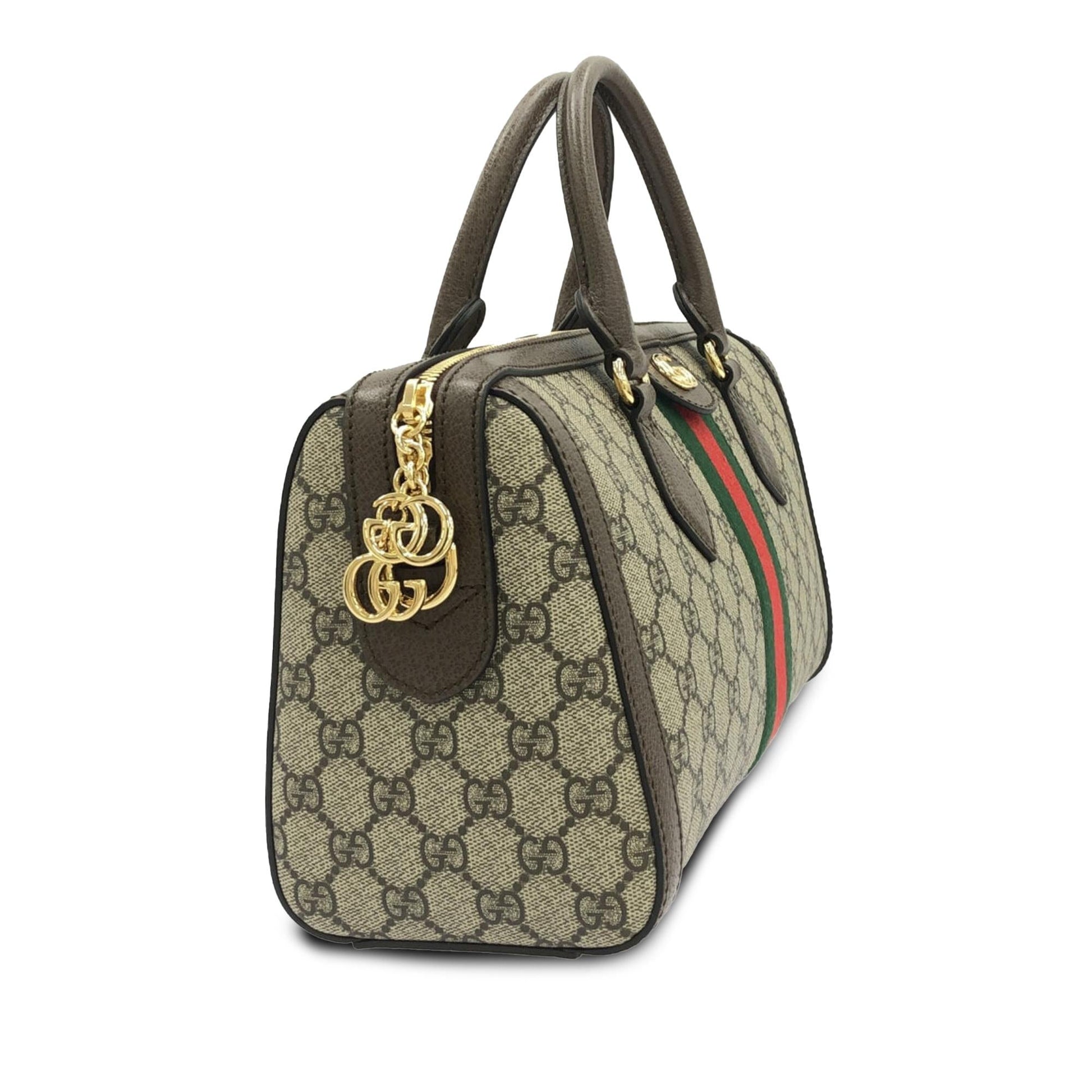 Gucci GG Supreme Ophidia Web SHG-uMbpzY Canvas Calf Brown Satchel Bag