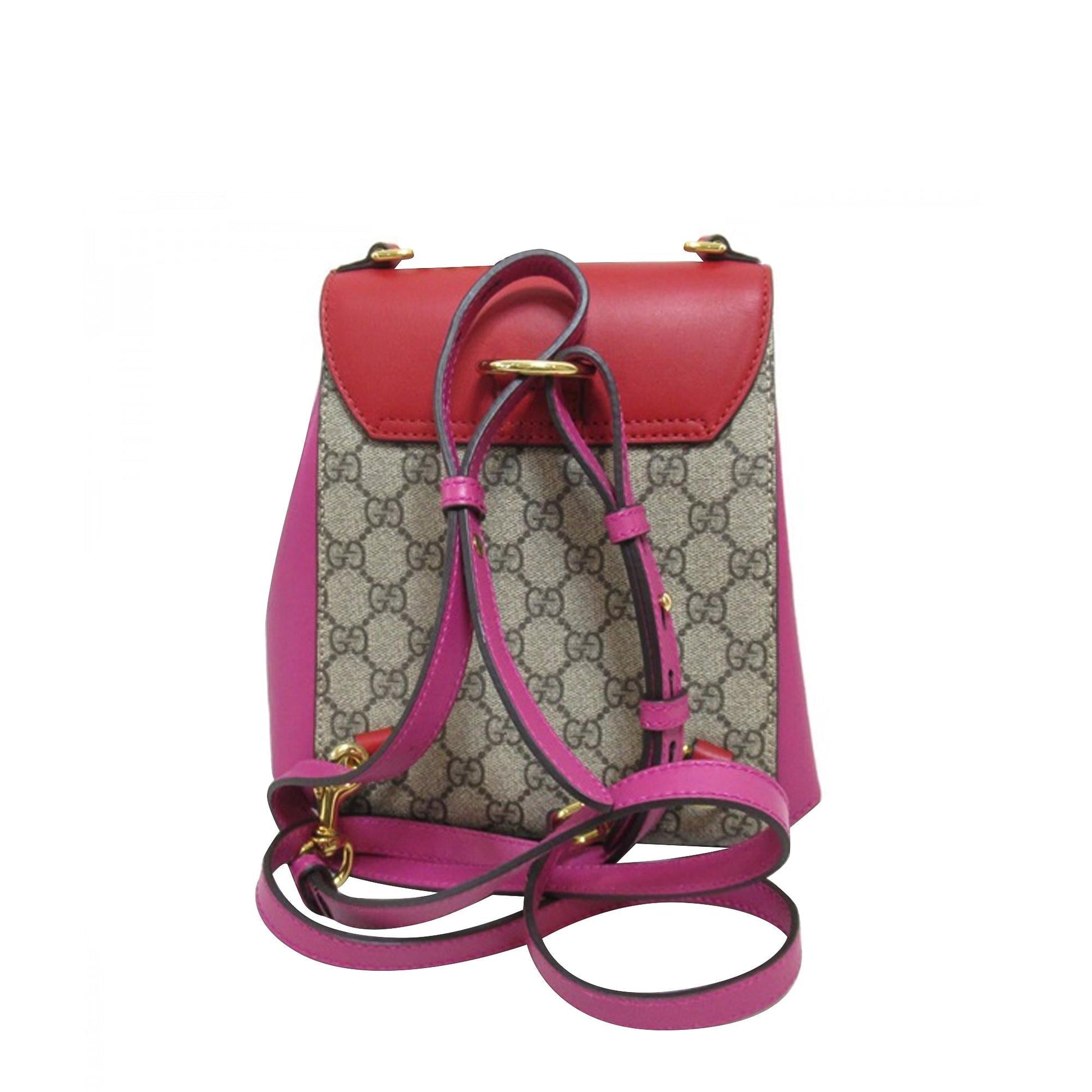 Gucci GG Supreme Padlock Backpack SHG-rQ2M7Q Canvas Calf Brown