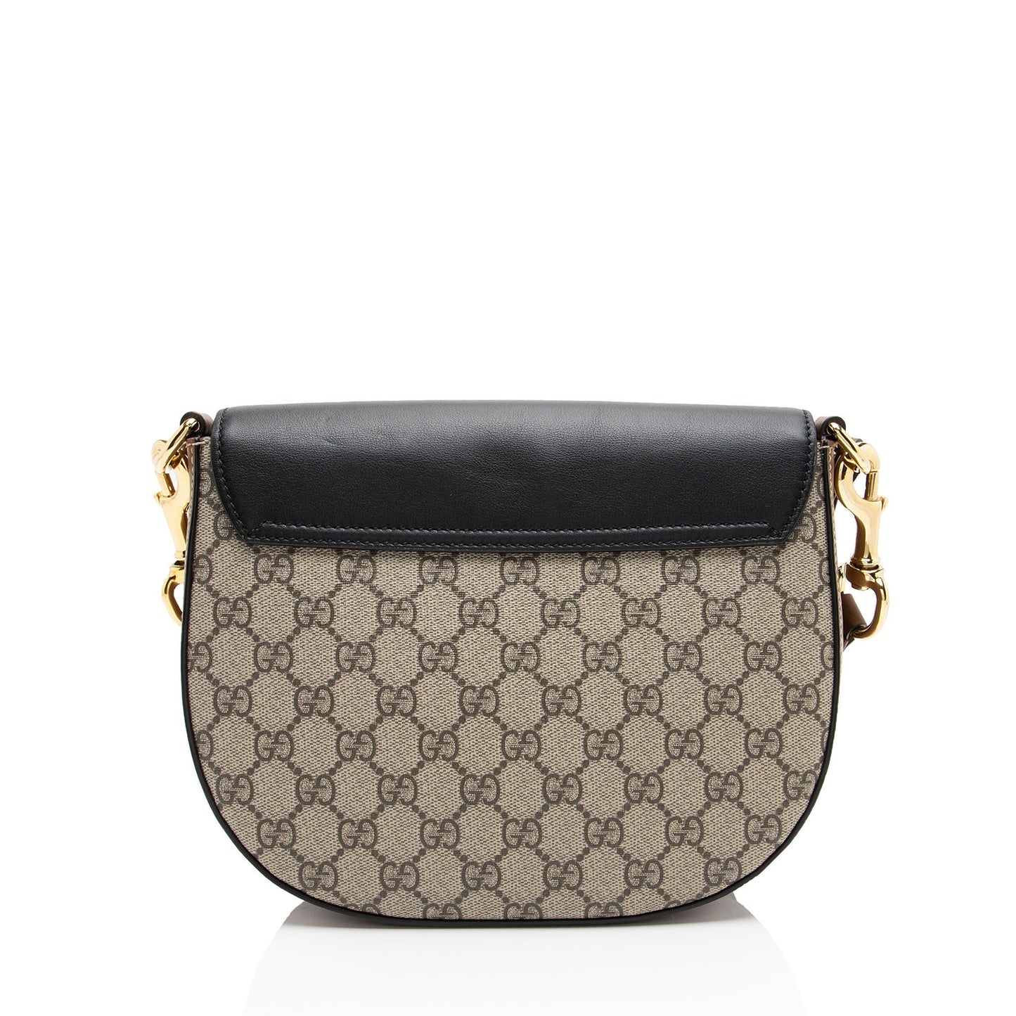 Gucci GG Supreme Padlock Saddle Leather Canvas Nylon Black Crossbody Bag Bag 1