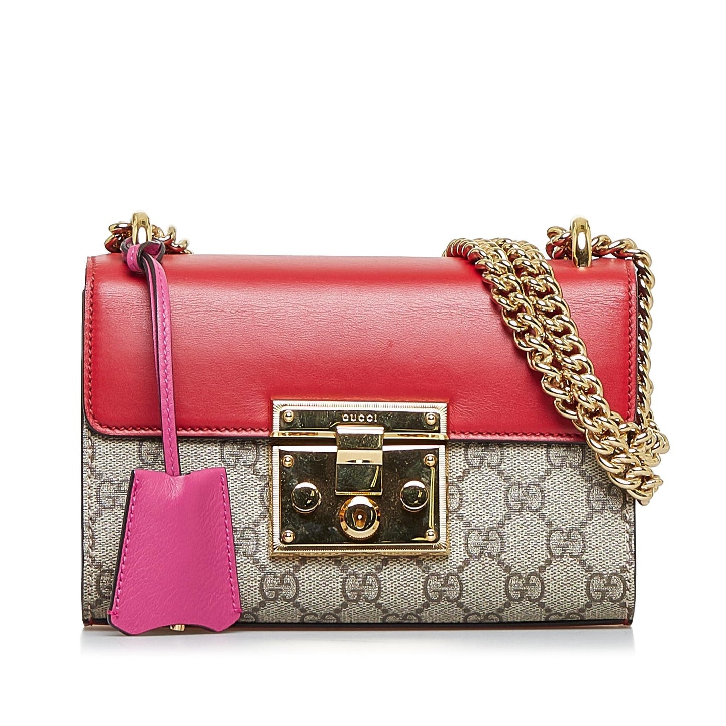Gucci GG Supreme Padlock SHG-vUf0Tt Canvas Brown Shoulder Bag