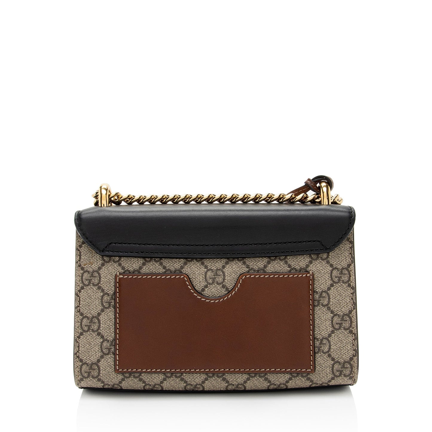 Gucci GG Supreme Padlock SHF-pQQH48 Leather Canvas Brown Small Shoulder Bag