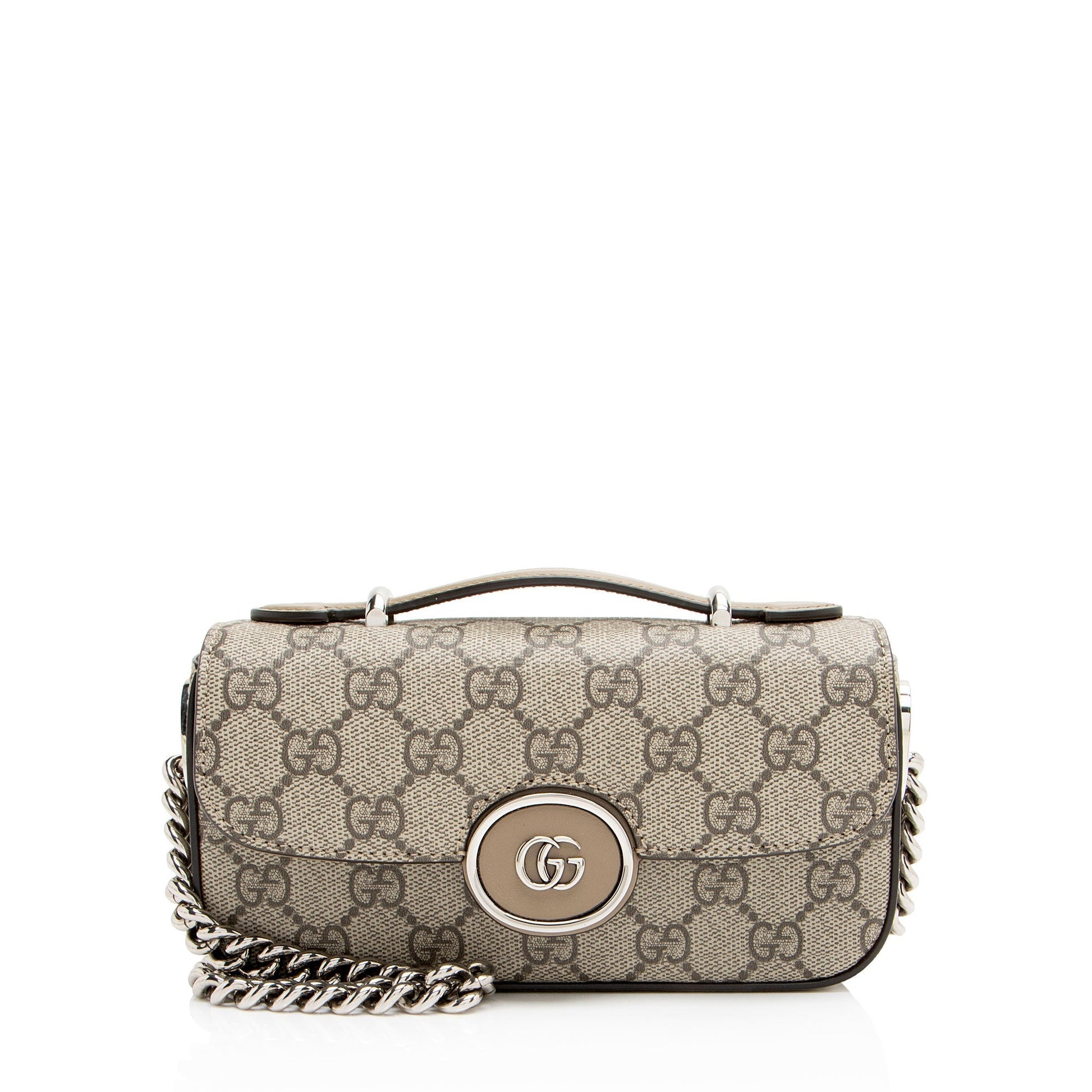 Gucci GG Supreme Petite GG Leather Canvas Beige Mini Shoulder Bag
