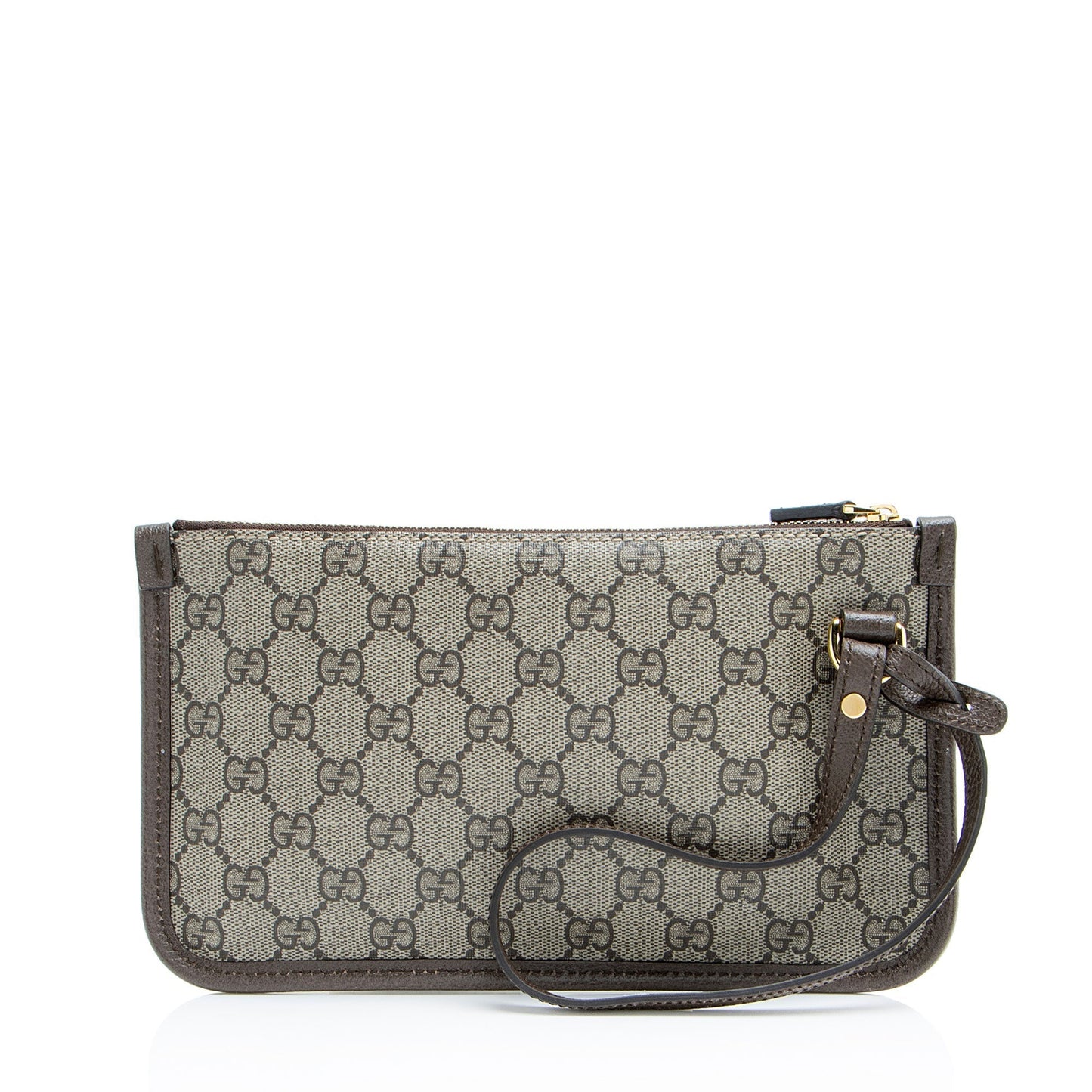 Gucci GG Supreme Pochette SHF-M9Qnnk Leather Canvas Brown Clutch Bag