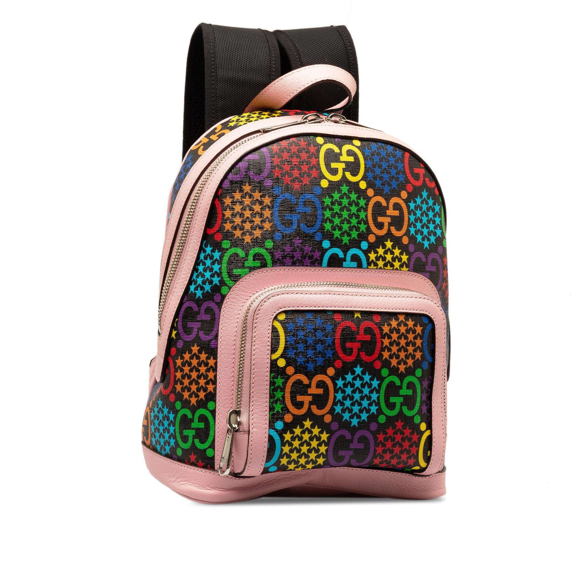 Gucci GG Supreme Psychedelic Backpack Canvas Calf Pink Backpack 1