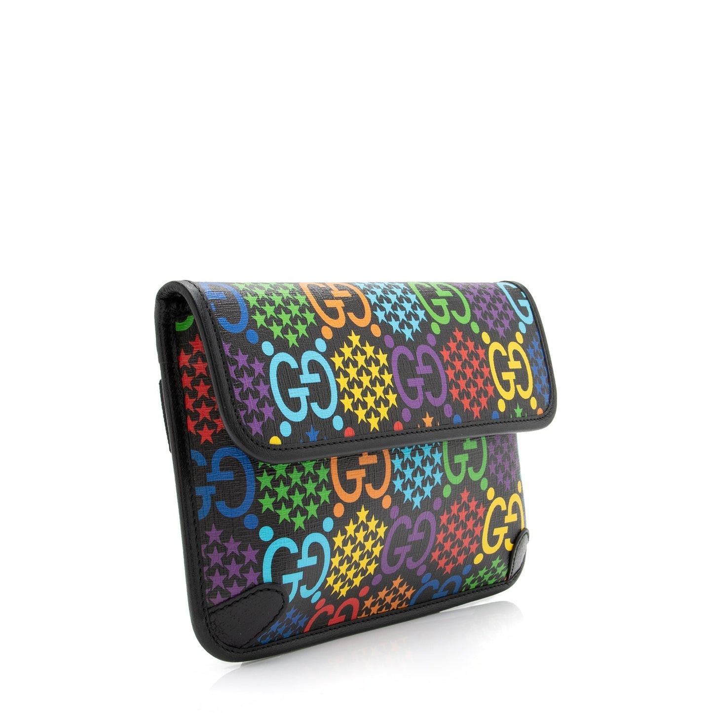 Gucci GG Supreme Psychedelic Belt SHF Leather Canvas Nylon Black Accessory