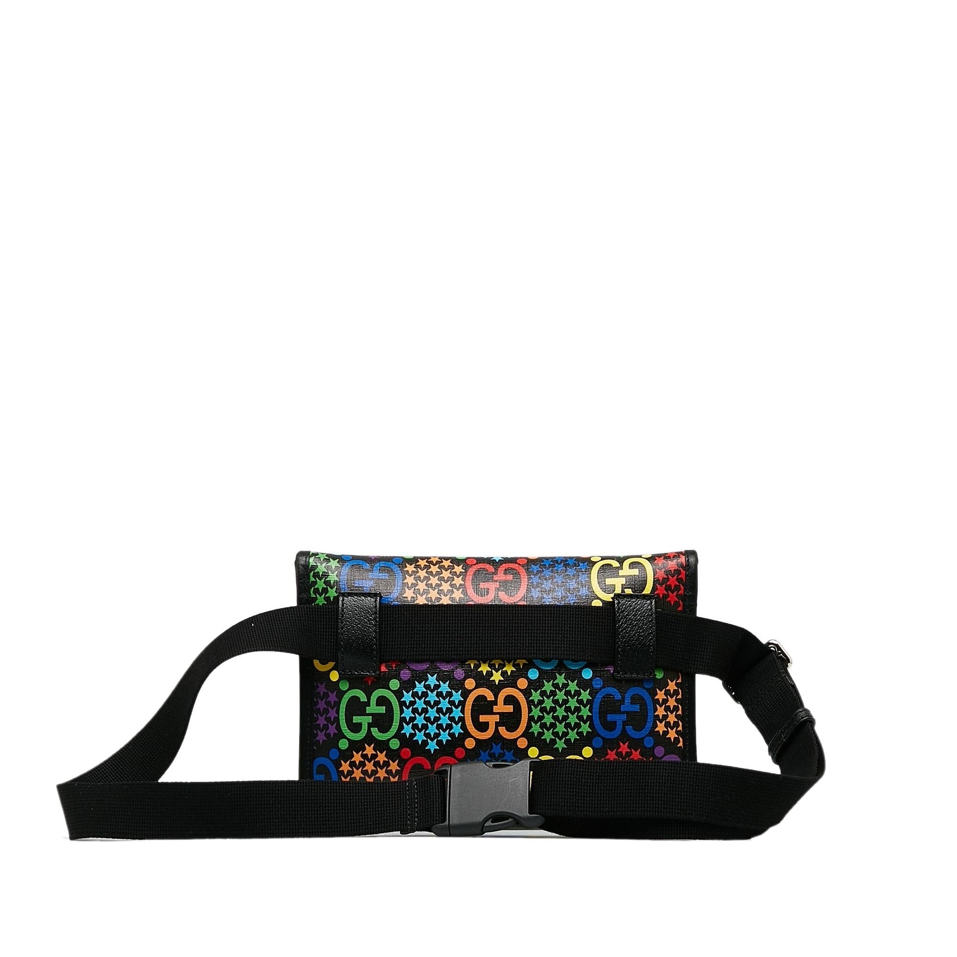 Gucci GG Supreme Psychedelic Belt SHG-lGM1A4 Canvas Calf Black Accessory