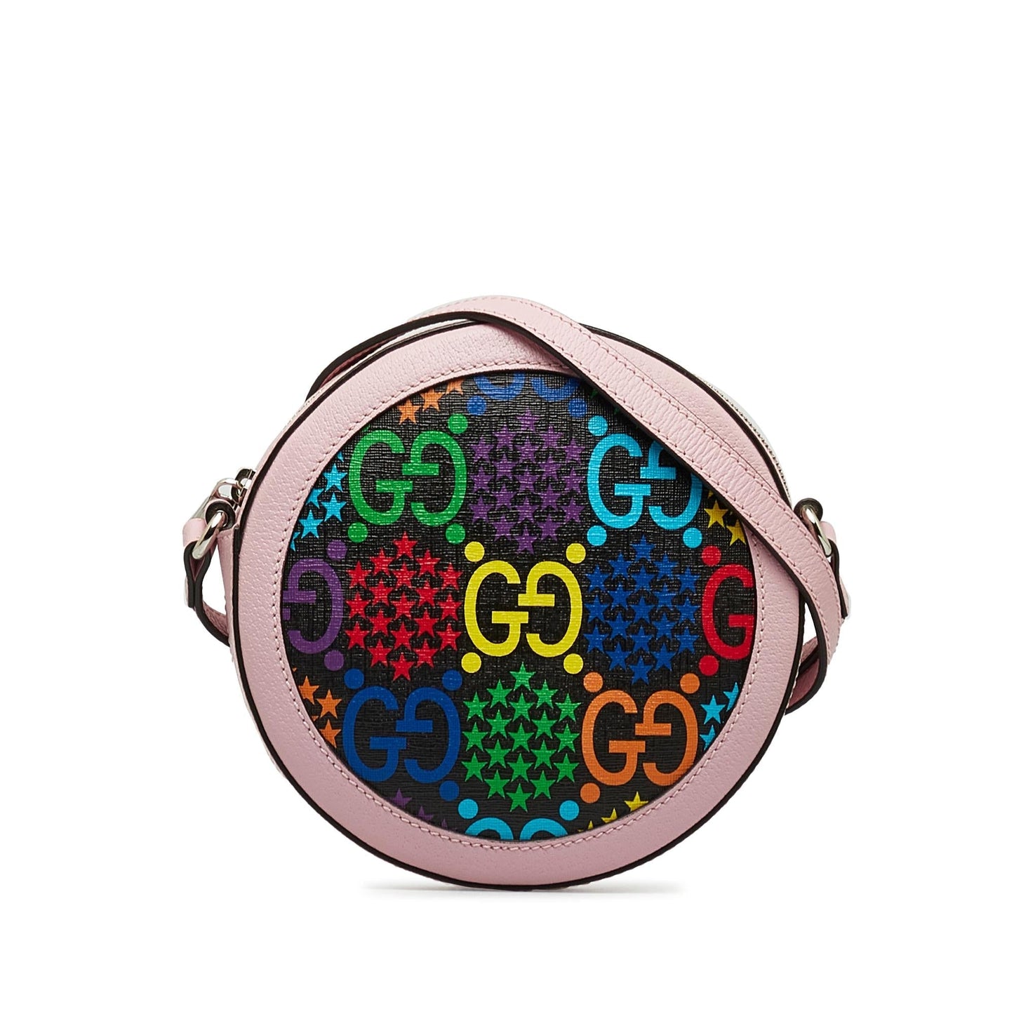 Gucci GG Supreme Psychedelic Round Canvas Pink Crossbody Bag