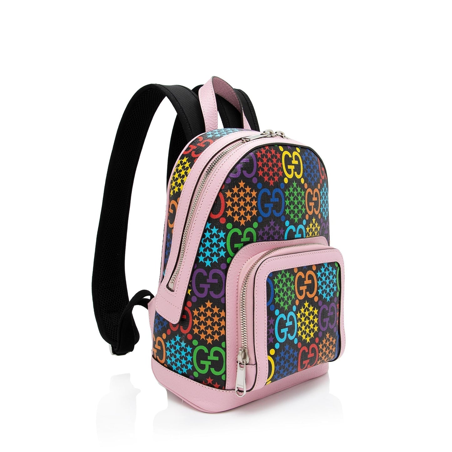 Gucci GG Supreme Psychedelic Backpack SHF-h2n9cw Leather Canvas Nylon Black Shoulder Bag