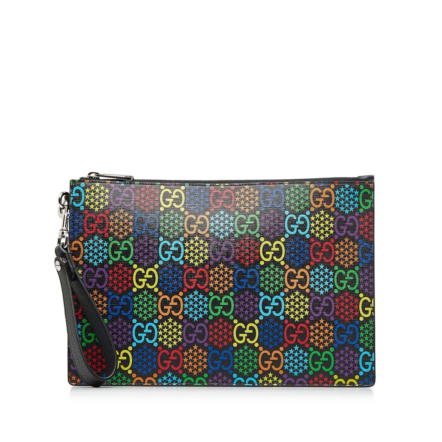 Gucci GG Supreme Psychedelic Zip SHG-9nqASI Canvas Clutch Bag