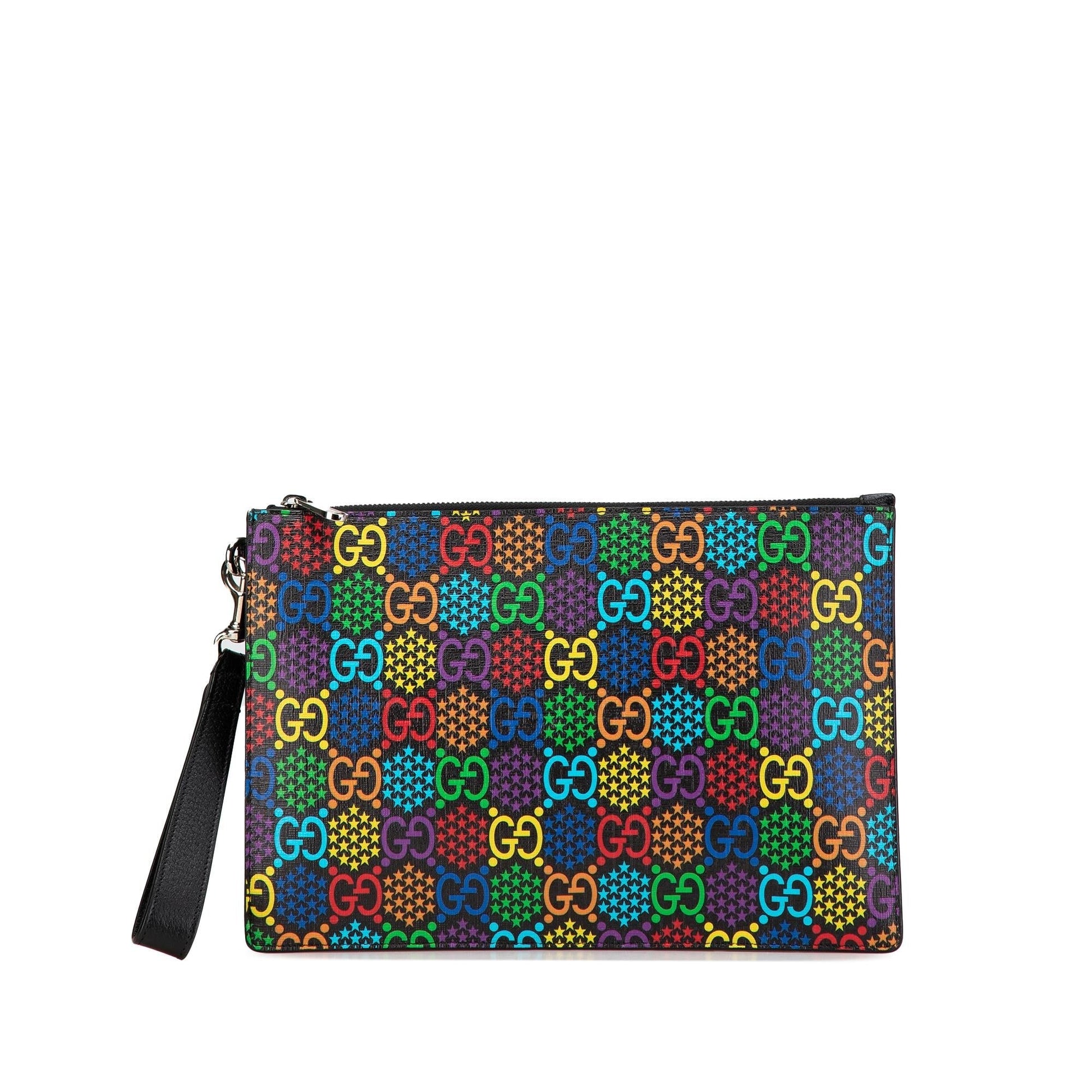 Gucci GG Supreme Psychedelic Zip Canvas Black Clutch Bag Clutch 1