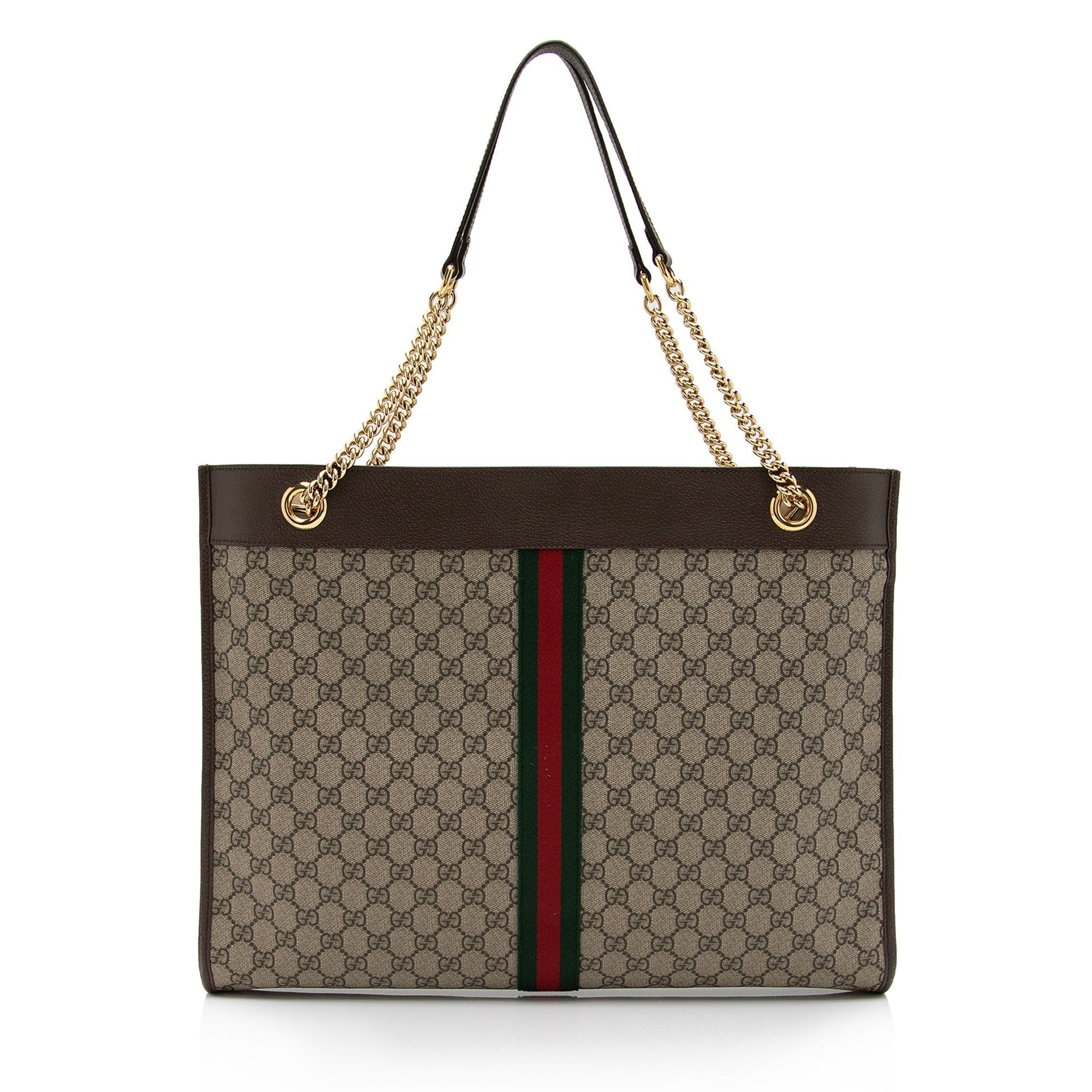 Gucci GG Supreme Rajah SHF-CkmY9Y Leather Canvas Nylon Brown Tote Bag
