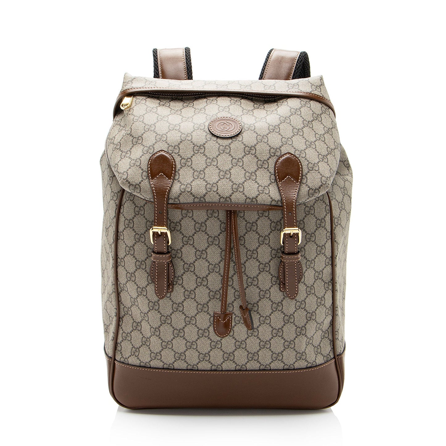 Gucci GG Supreme Retro Backpack Leather Canvas Nylon Brown Shoulder Bag