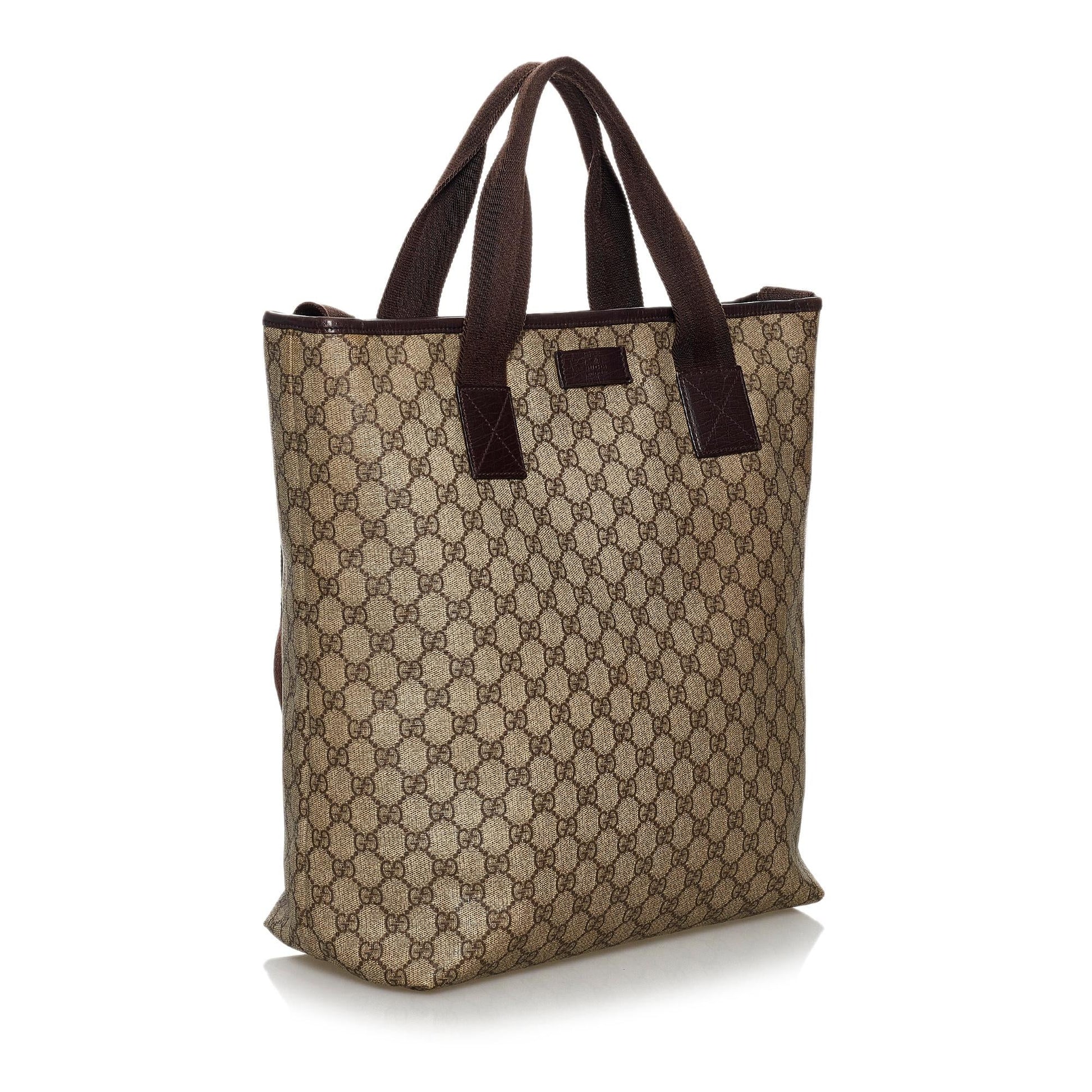 Gucci GG Supreme SHG Canvas Calf Brown Satchel Bag Satchel Shg