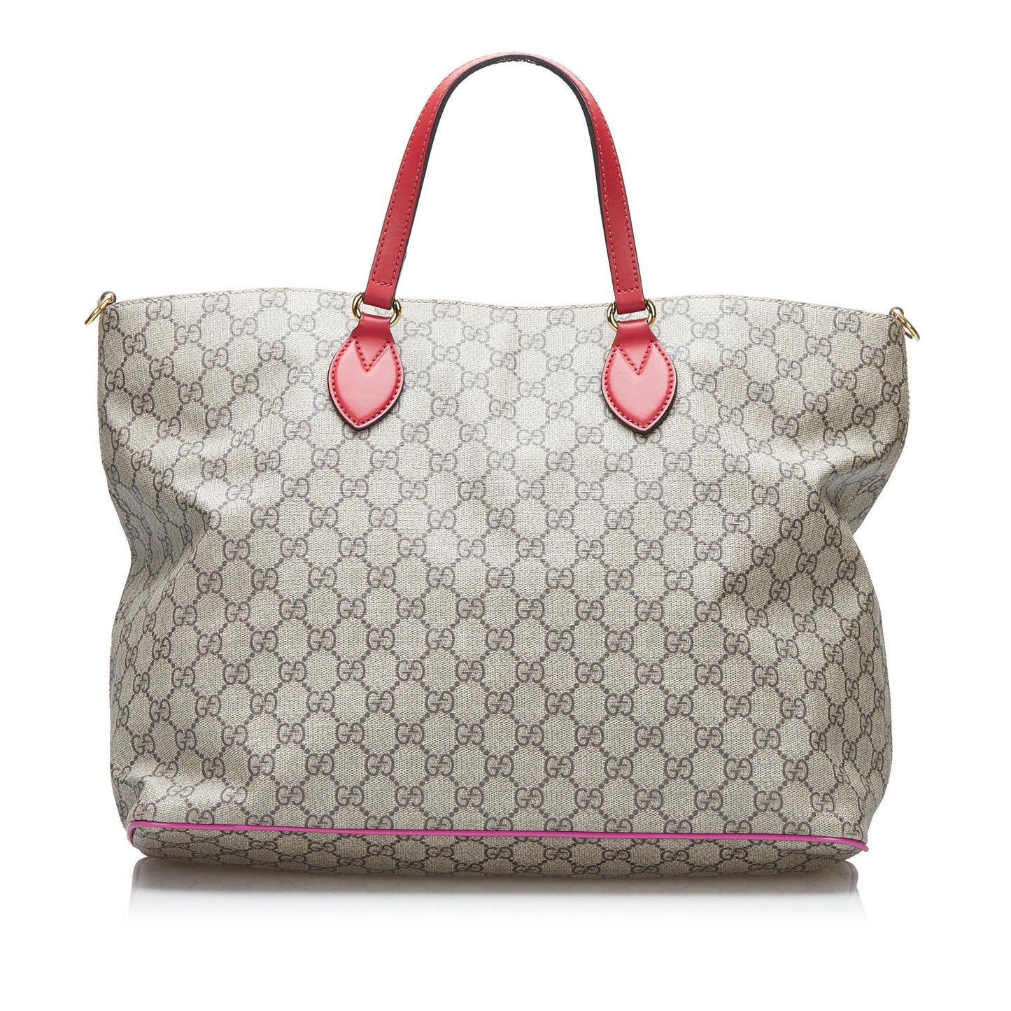 Gucci GG Supreme SHG-bEKK5a Canvas Calf Brown Red Satchel Bag