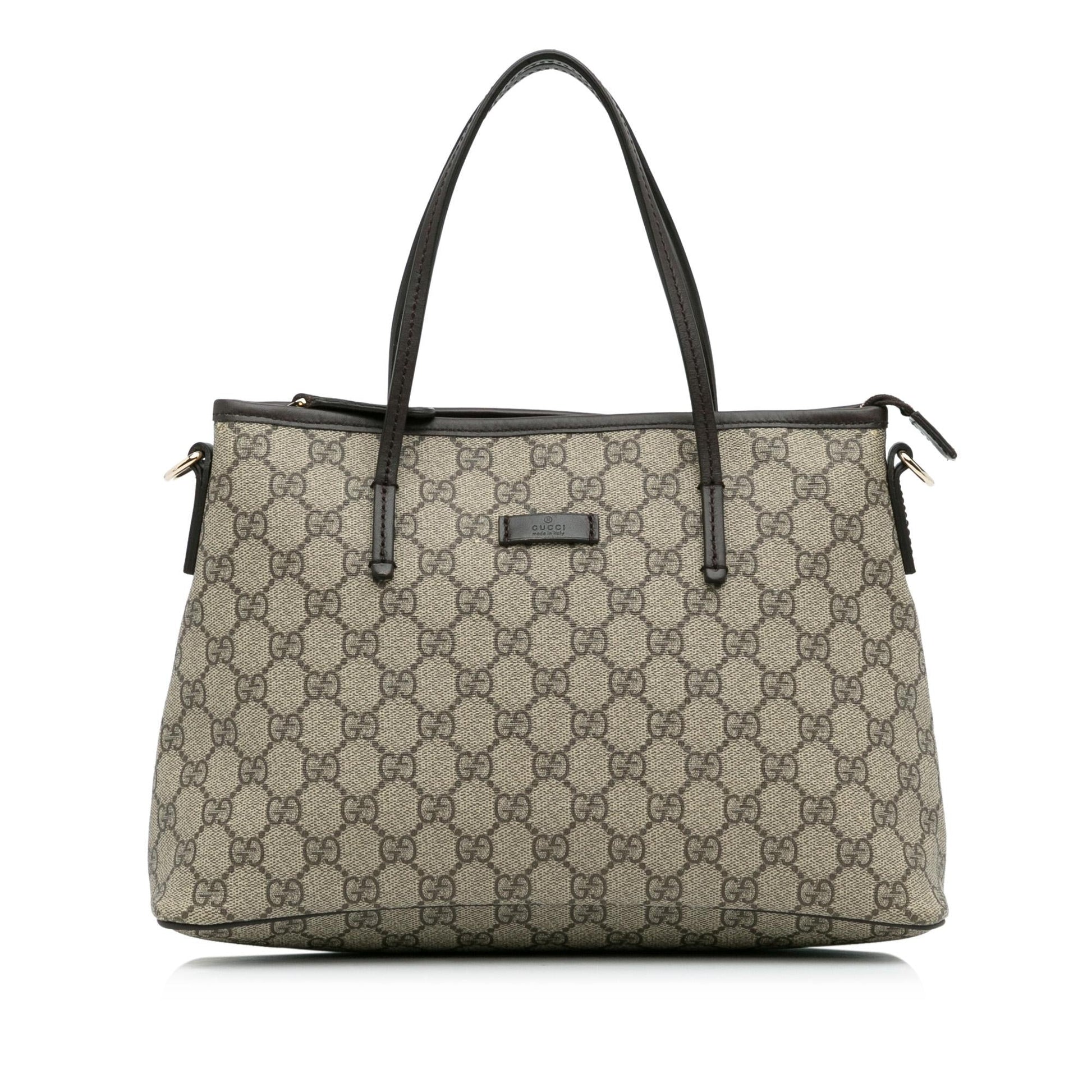 Gucci GG Supreme SHG-OTxzEs Canvas Calf Brown Satchel Bag