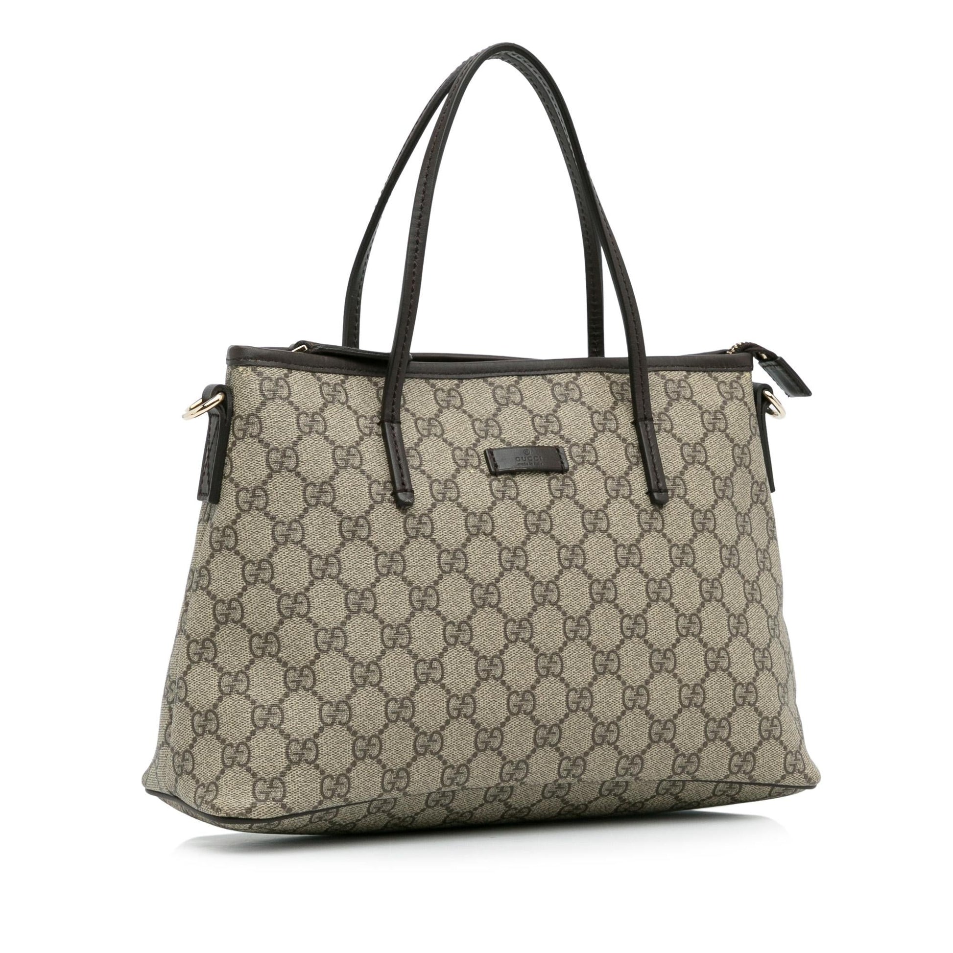 Gucci GG Supreme SHG-OTxzEs Canvas Calf Brown Satchel Bag
