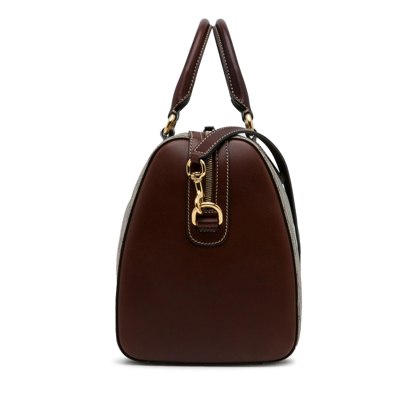 Gucci GG Supreme SHG-7vet1K Canvas Calf Brown Satchel Bag