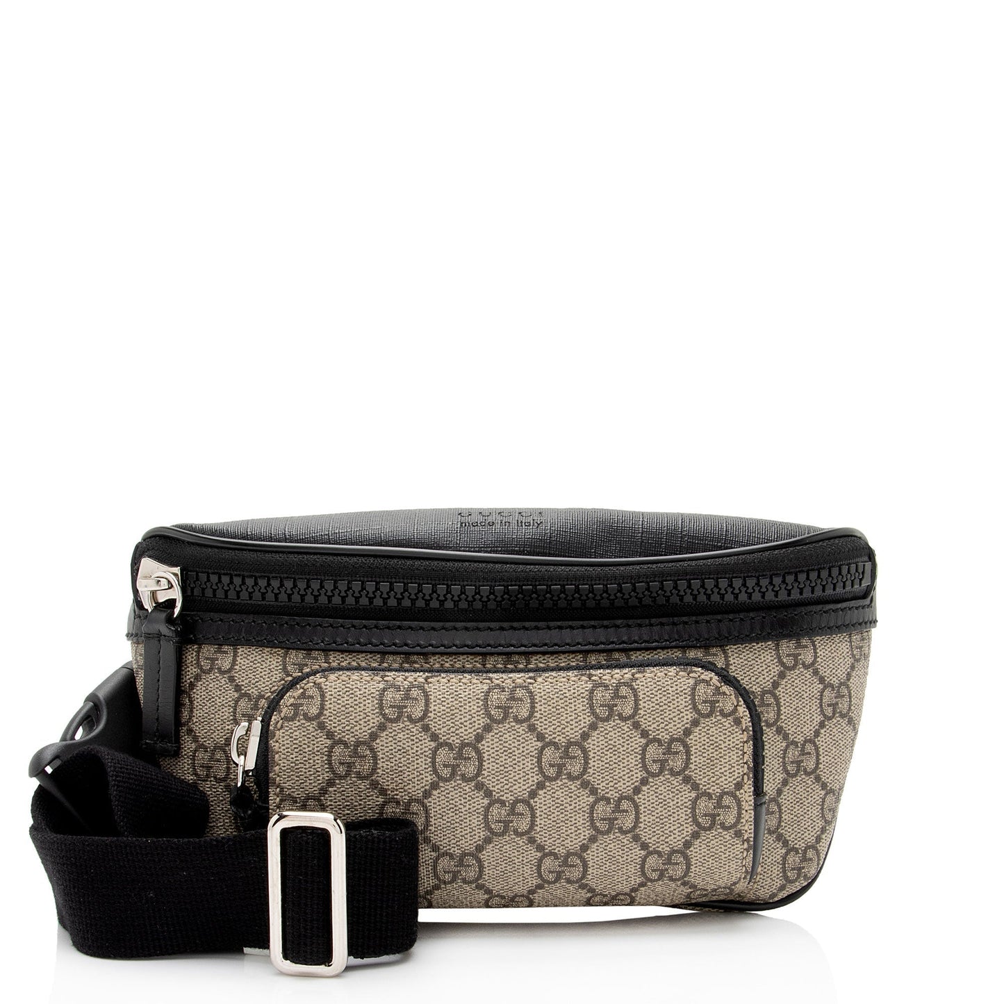 Gucci GG Supreme Belt SHF-Owq7L8 Leather Canvas Nylon Black Accessory