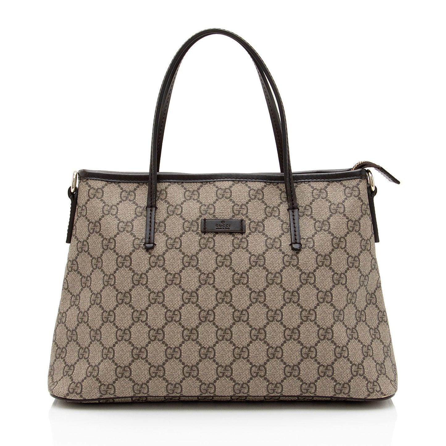 Gucci GG Supreme Convertible SHF-3DHKoq Leather Canvas Brown Beige Tote Bag