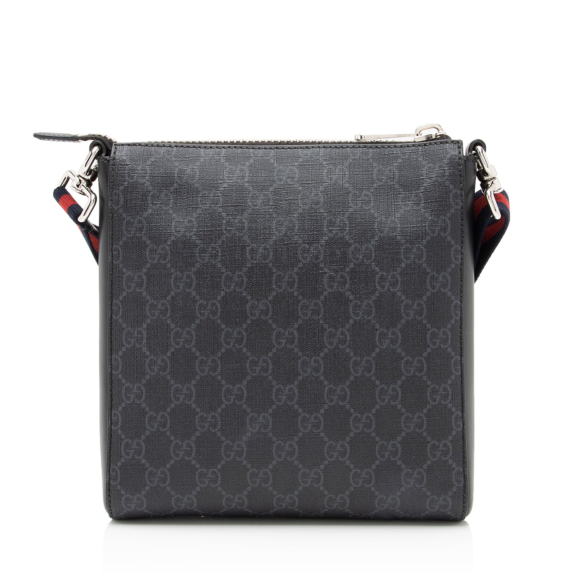 Gucci GG Supreme Messenger SHF Leather Canvas Nylon Black Shoulder Bag Bag Shf