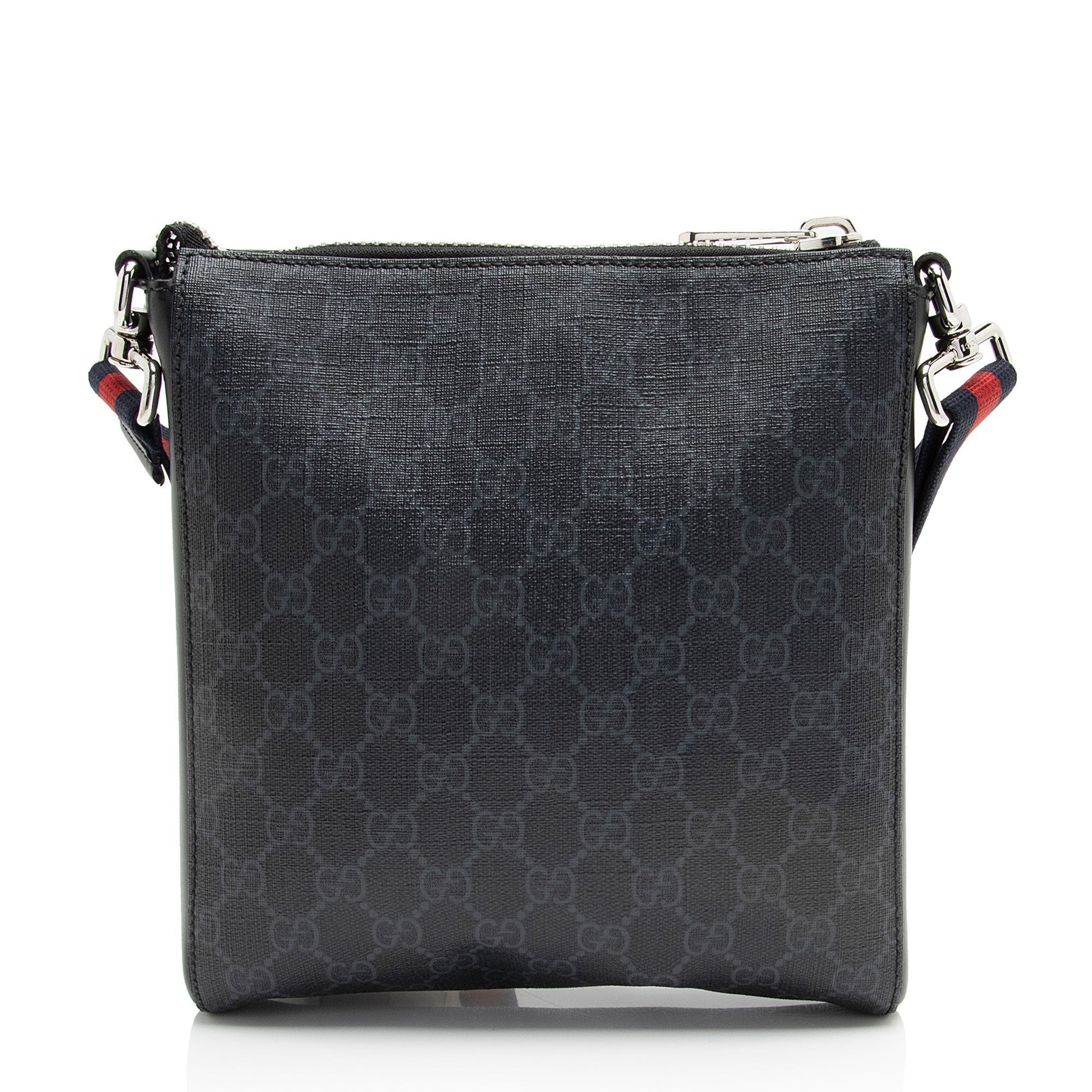 Gucci GG Supreme Messenger SHF-kQ3DUd Leather Canvas Nylon Black Shoulder Bag