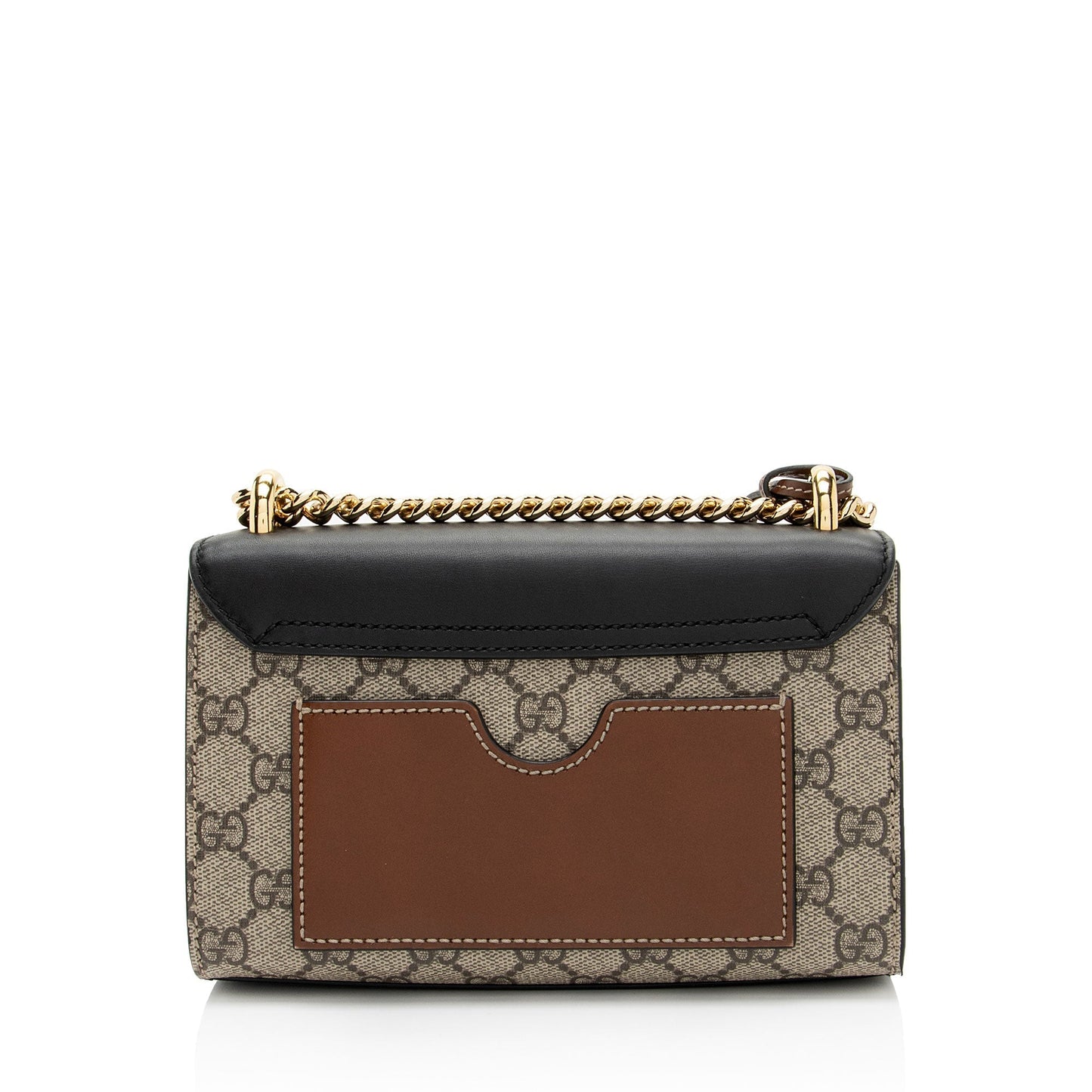Gucci GG Supreme Padlock SHF-rqVDip Leather Canvas Black Brown Shoulder Bag