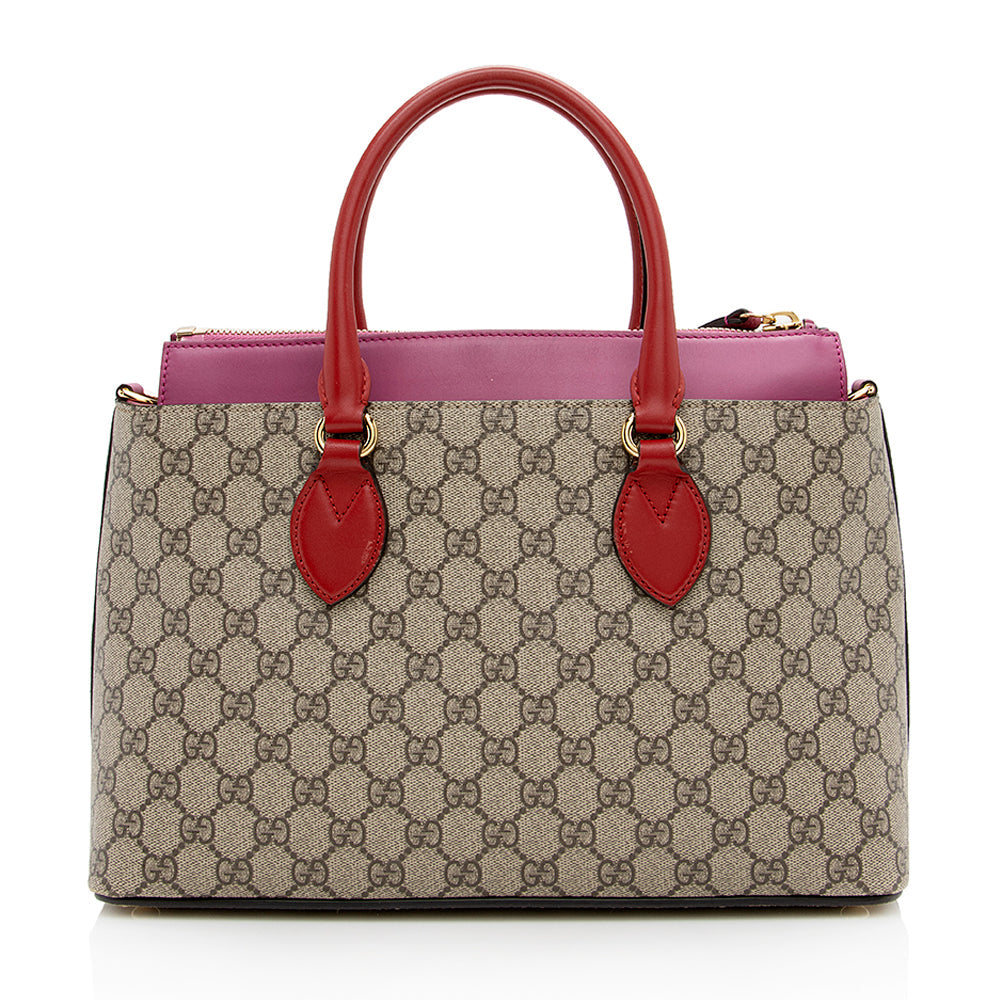 Gucci GG Supreme Leather Canvas Beige Small Tote Bag