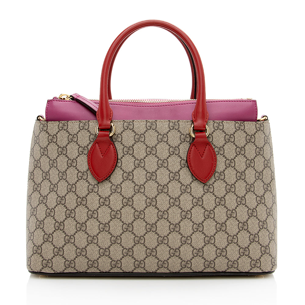 Gucci GG Supreme Leather Canvas Beige Small Tote Bag