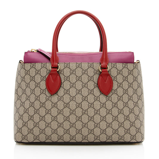 Gucci GG Supreme Leather Canvas Beige Small Tote Bag
