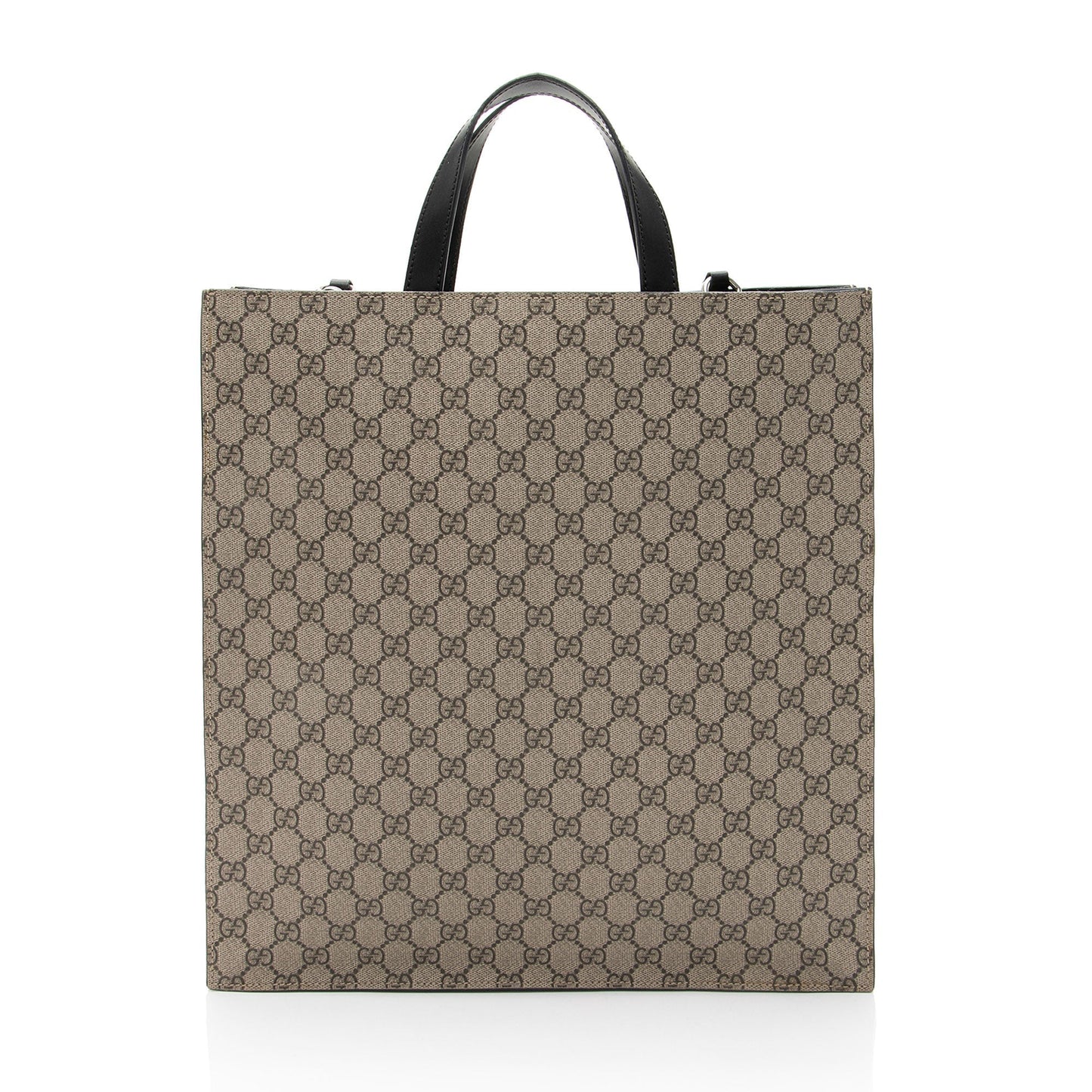 Gucci GG Supreme Soft N S Leather Canvas Nylon Black Tote Bag