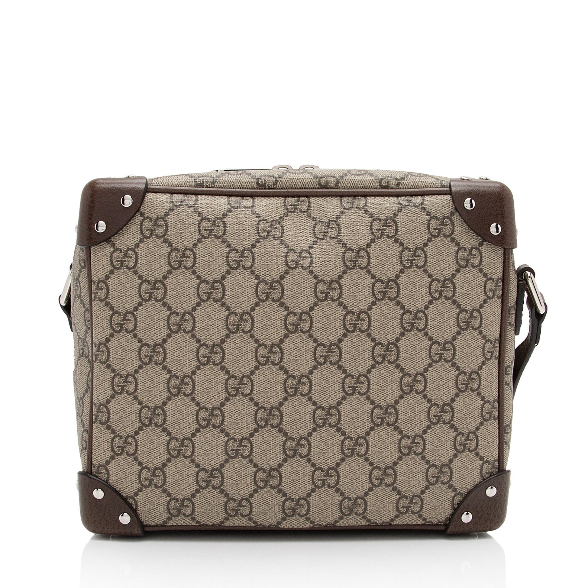 Gucci GG Supreme Square Messenger SHF-JAMrY6 Leather Canvas Brown Beige Shoulder Bag